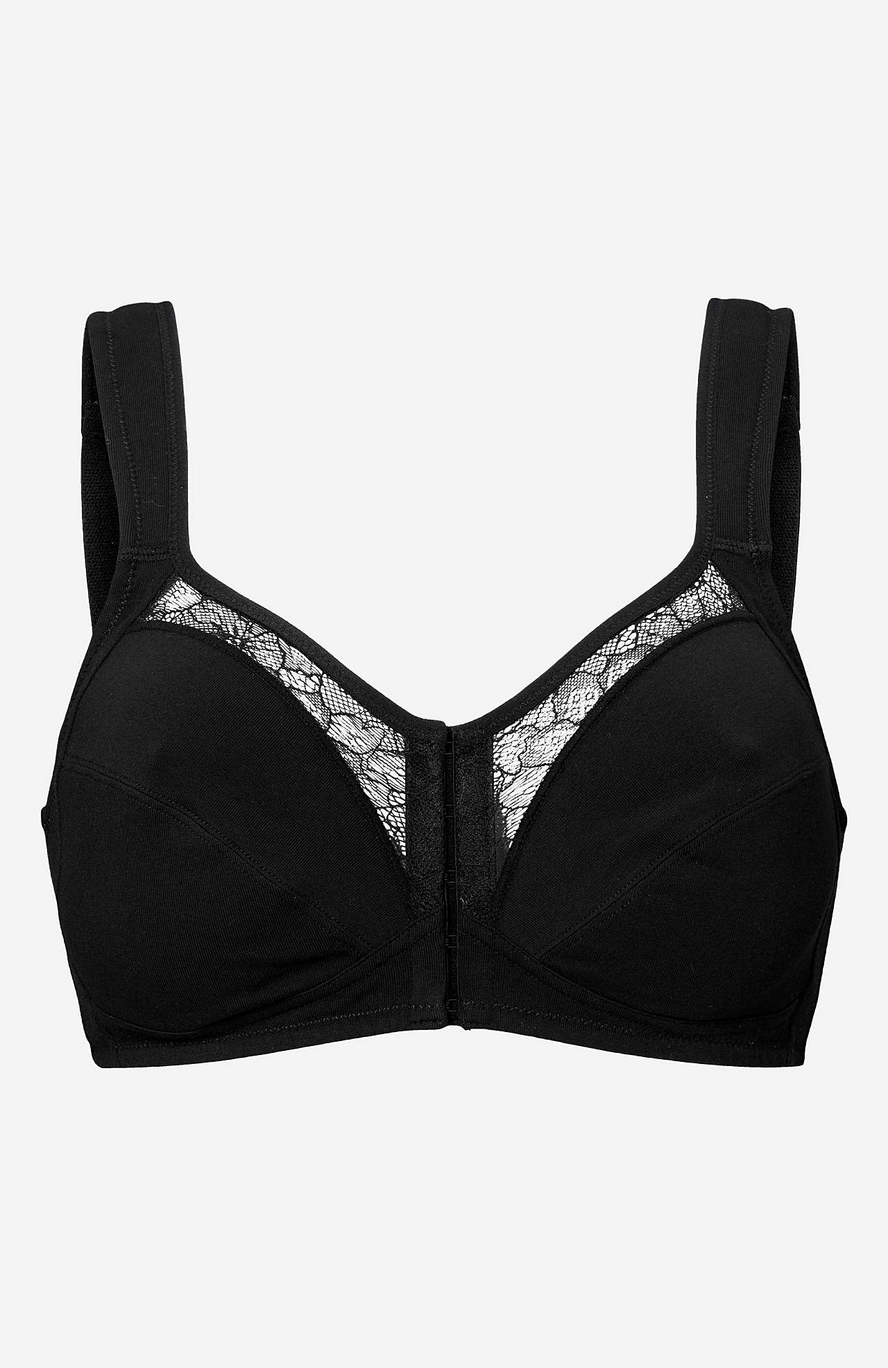 Front-closing soft bra