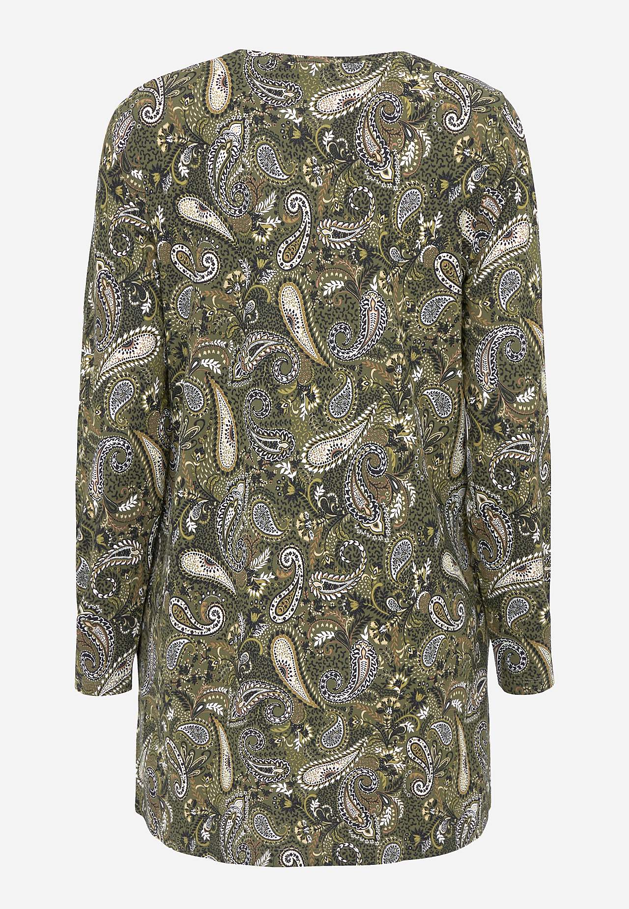 Patterned jersey tuniq with long sleeves