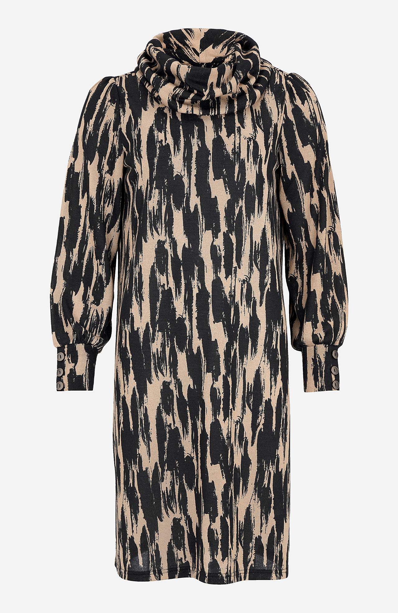 Patterned, knee-length jersey dress