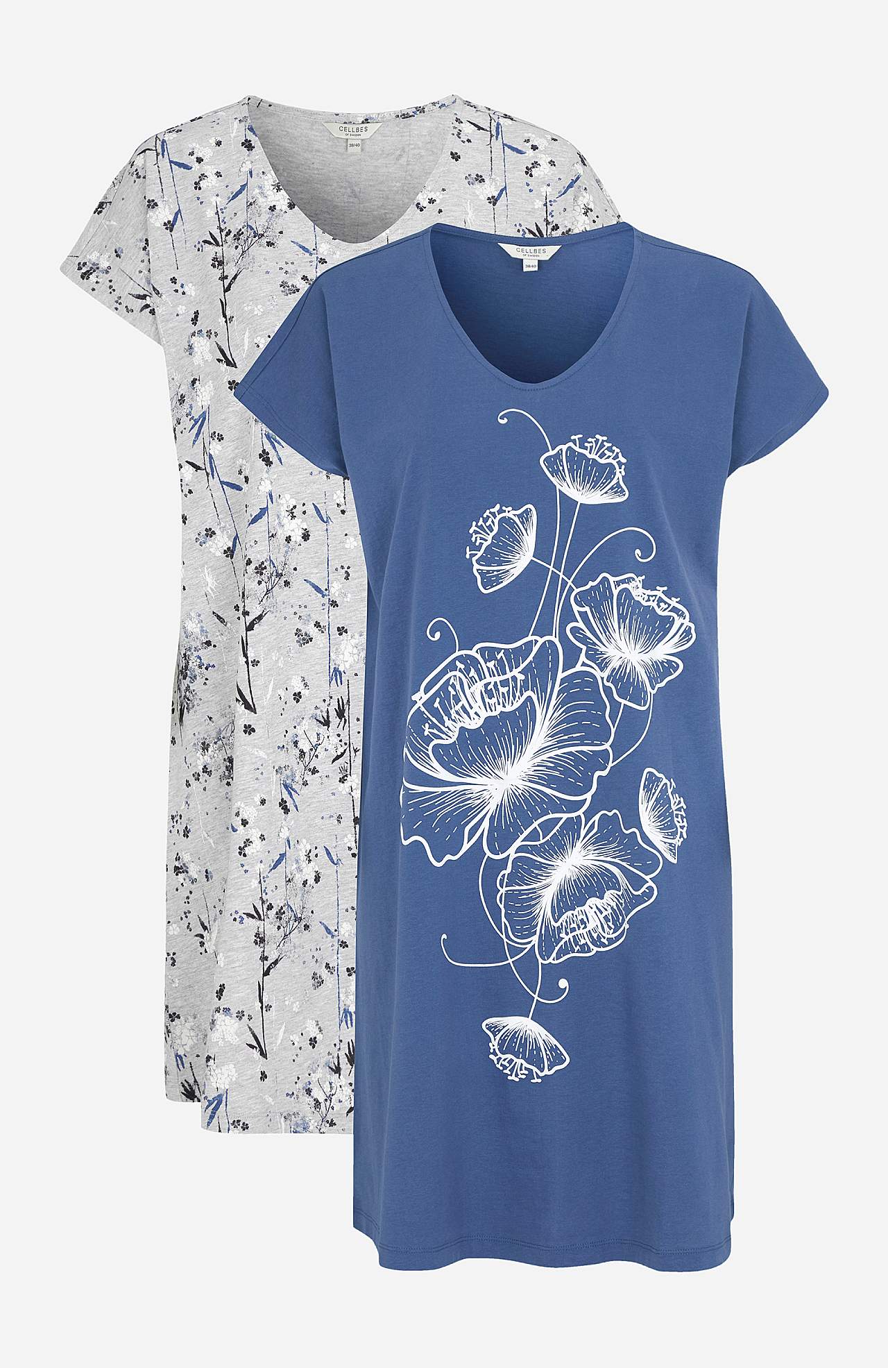 Nightgown in organic cotton Cilla 2-pack