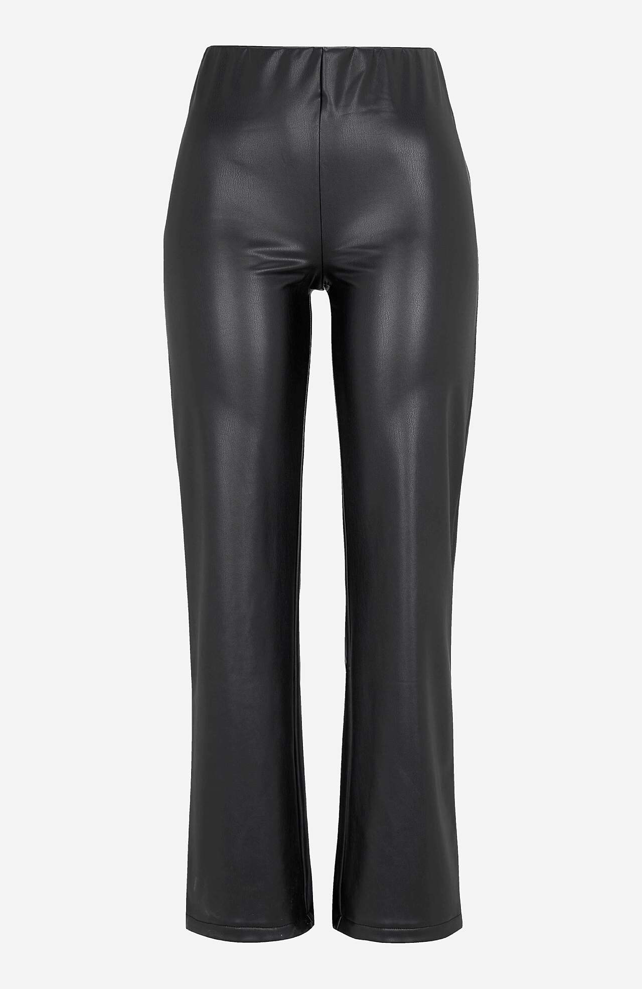 Coated, kick flare leggings