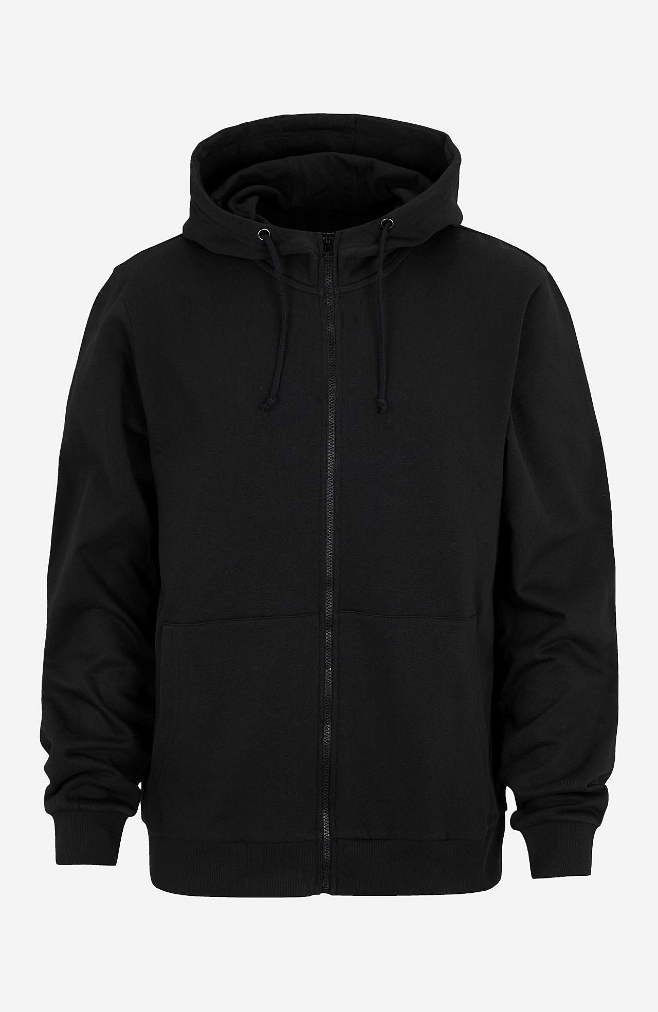 Unicoloured hooded top with zip