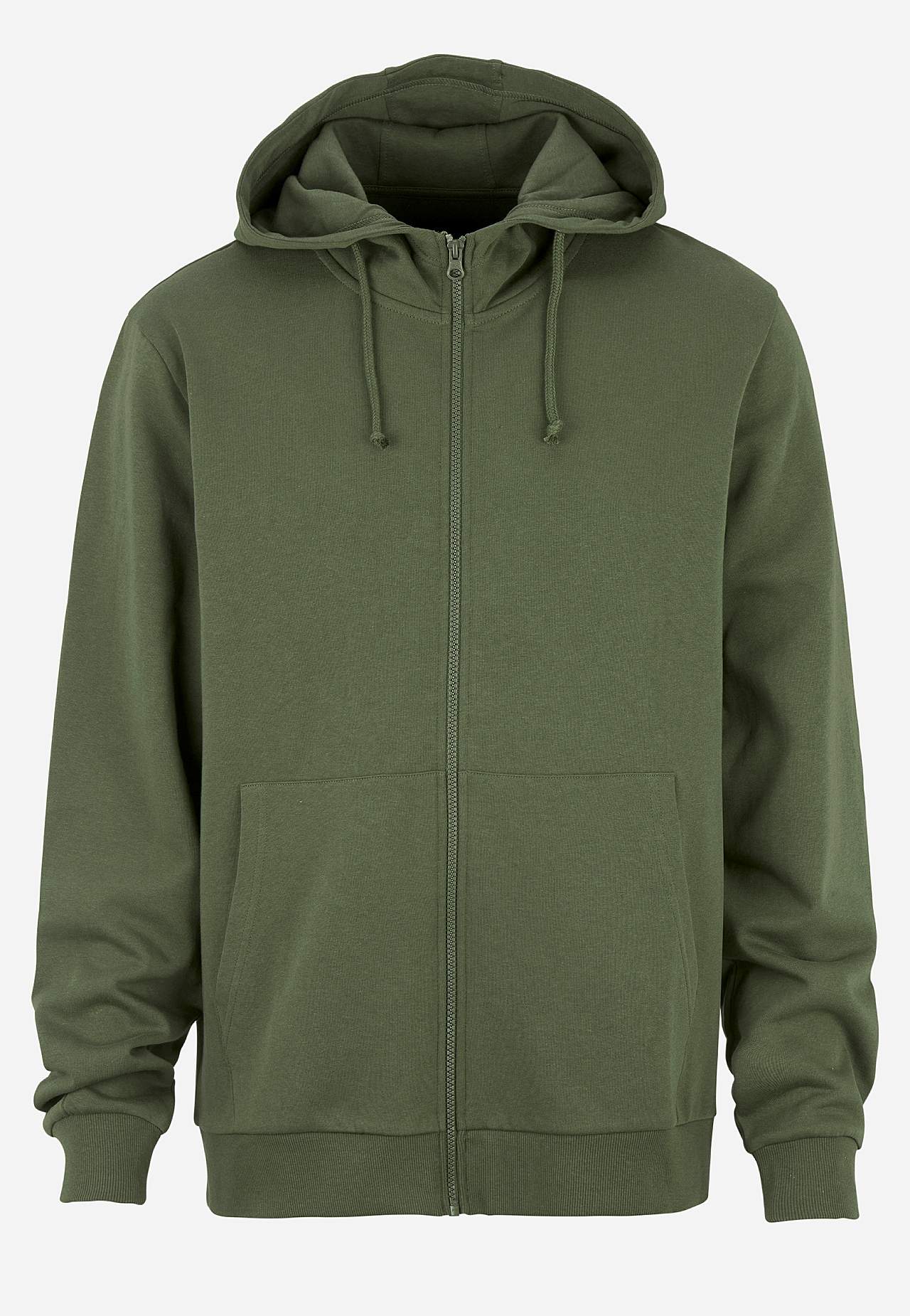 Unicoloured hooded top with zip