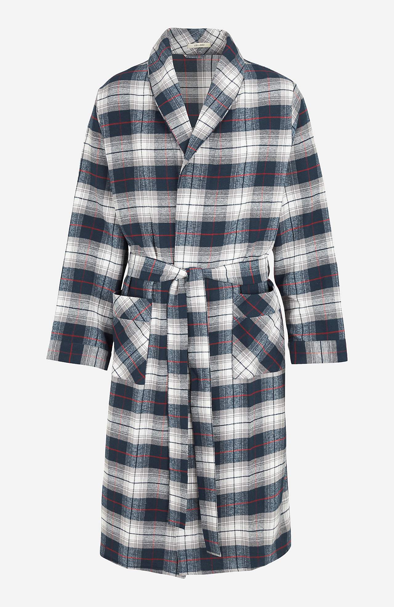 Checked robe in flannel Frank
