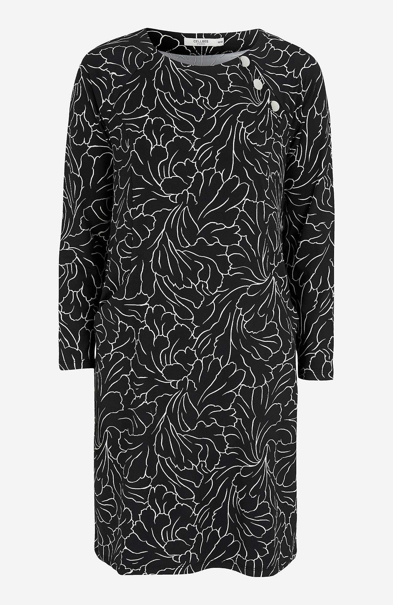 Patterned jersey dress with pockets