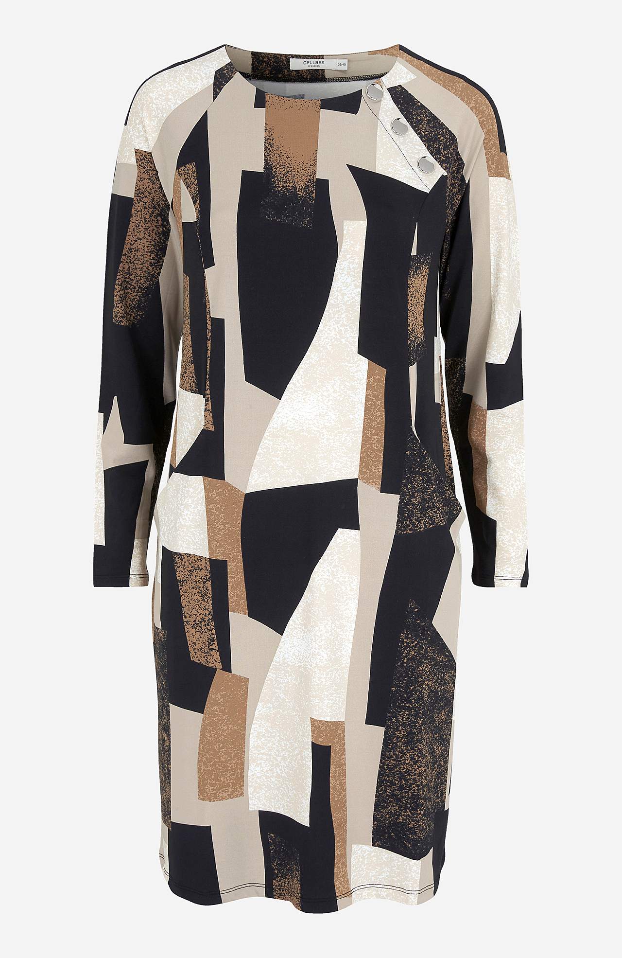 Patterned jersey dress with pockets