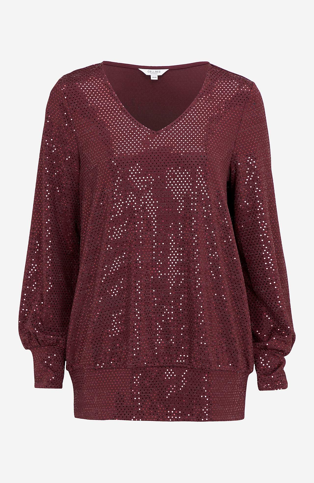 Jersey top with paillettes