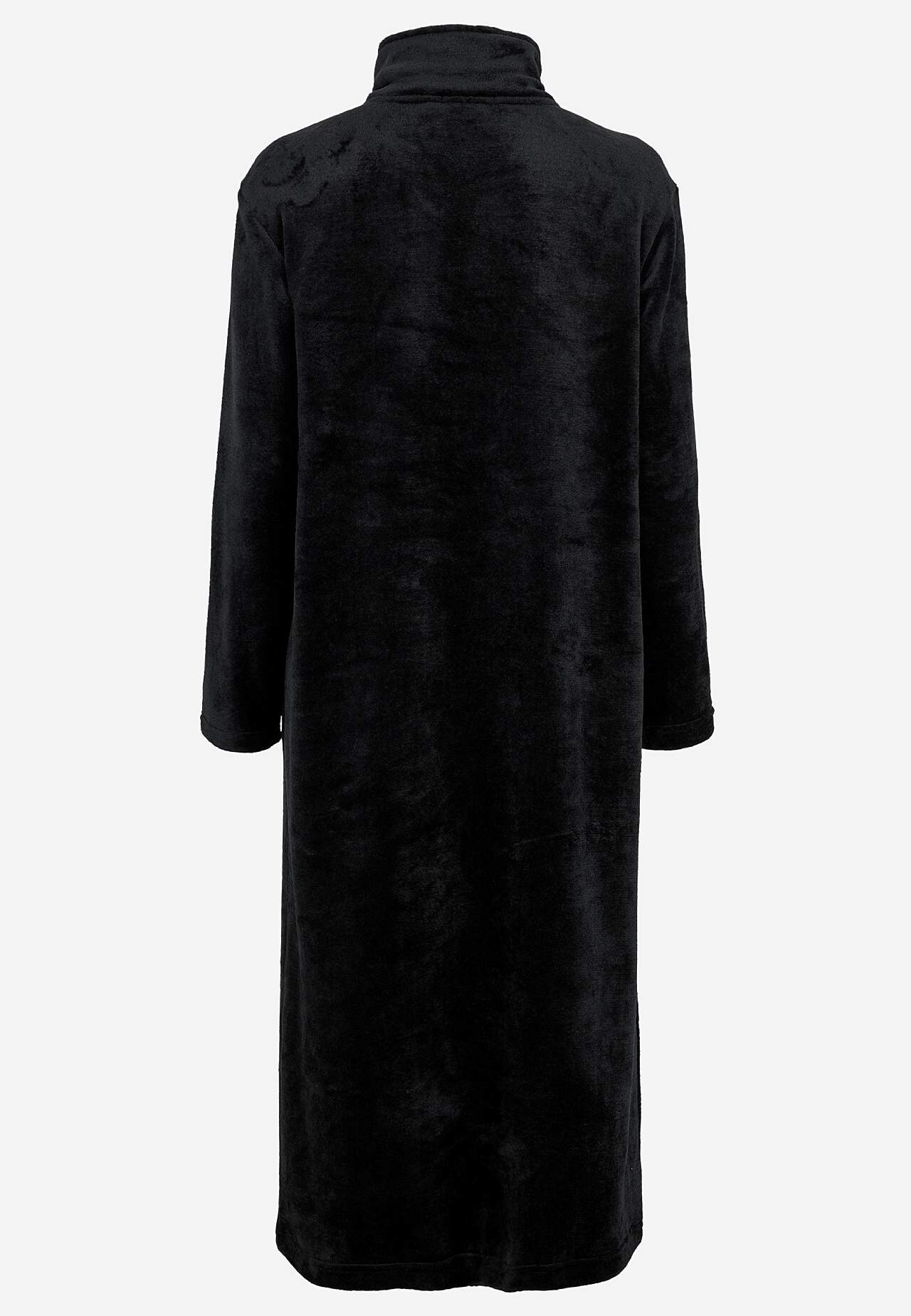 Dressing gown in fleece with side pockets