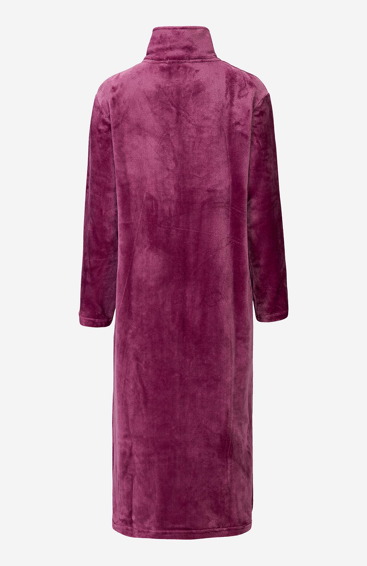 Dressing gown in fleece with side pockets