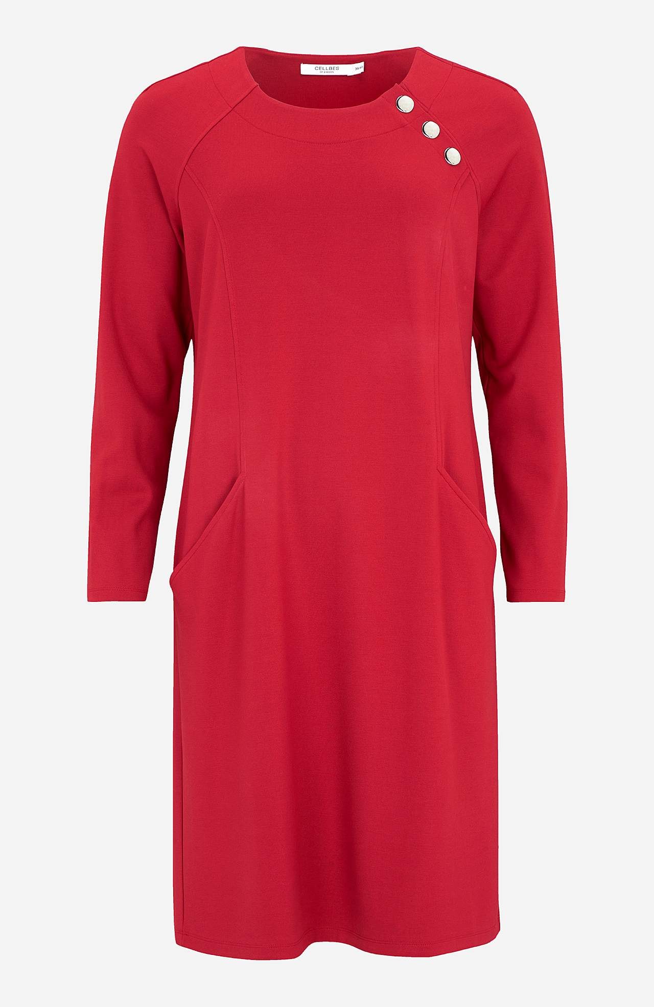 Jersey dress with button decor