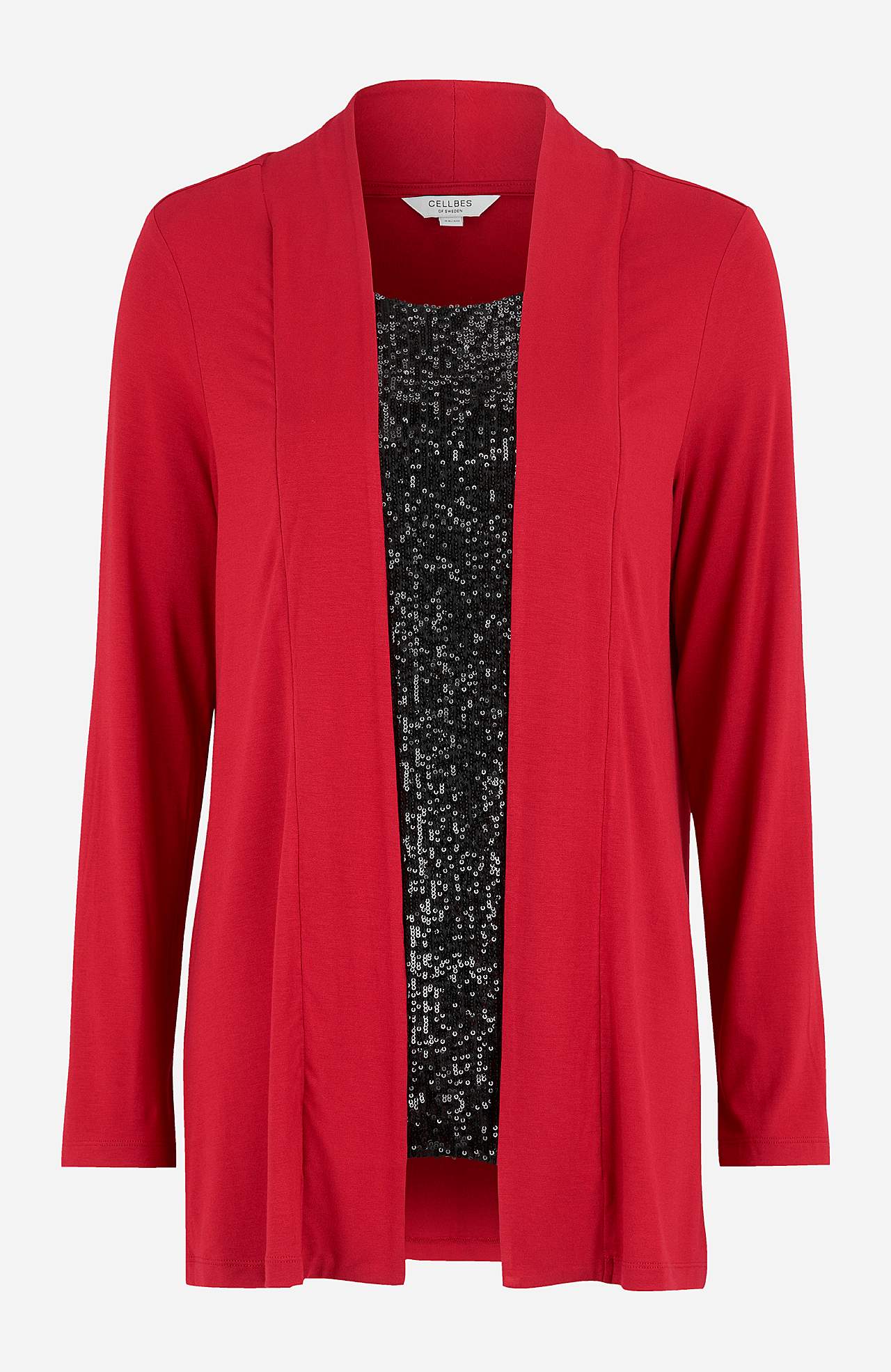 Long-sleeved 2-in-1 top with sequins