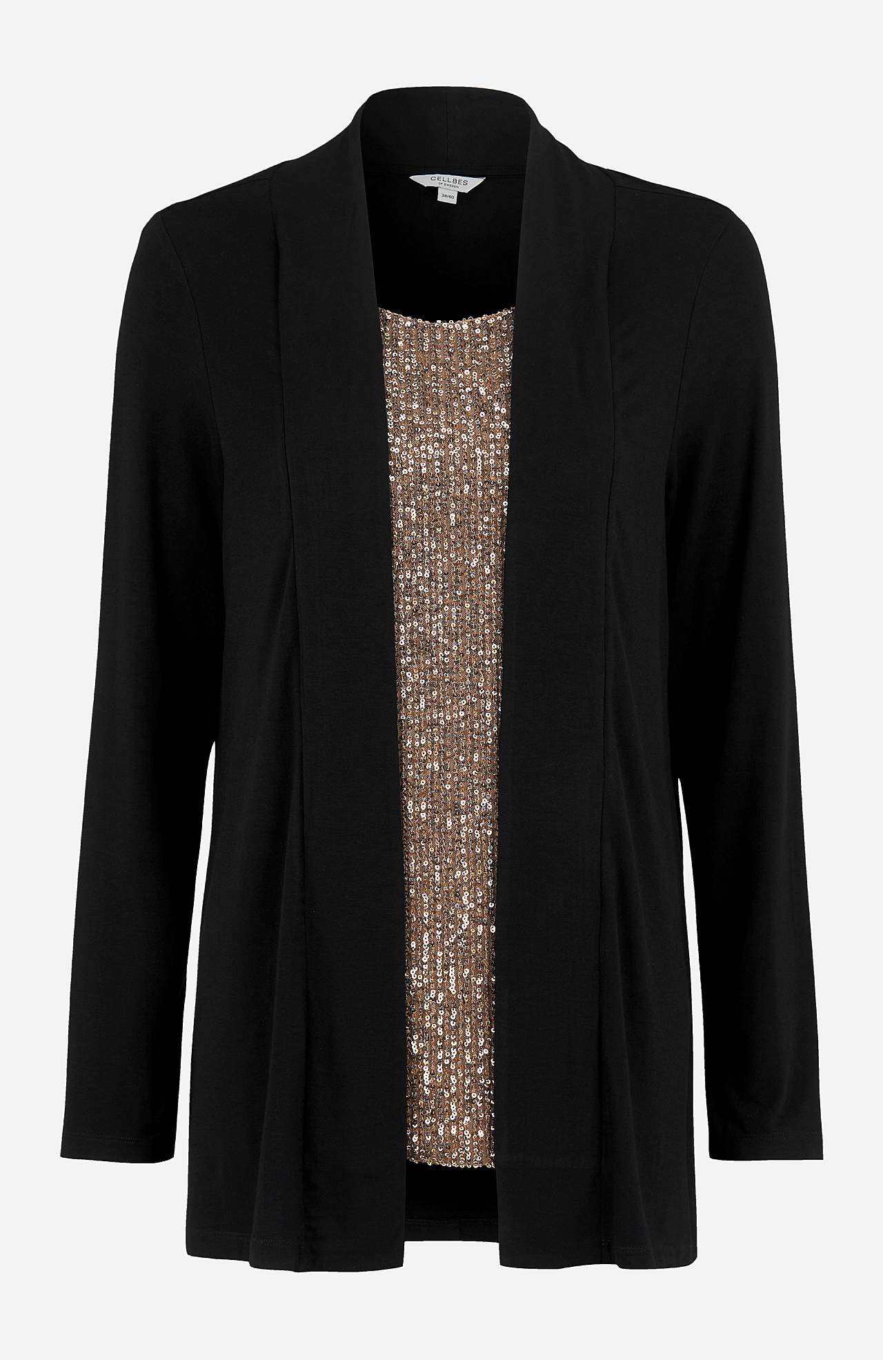 Long-sleeved 2-in-1 top with sequins