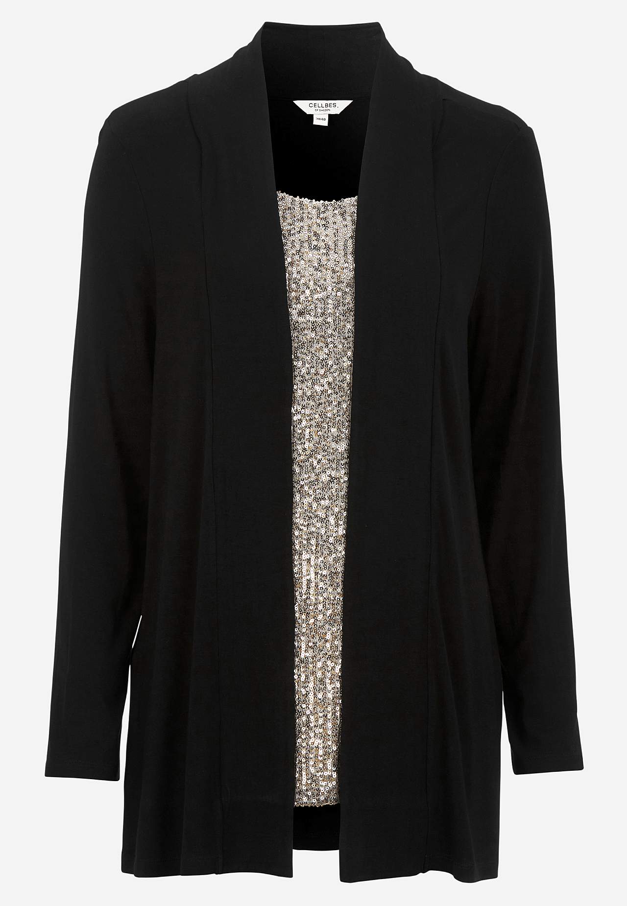 Long-sleeved 2-in-1 top with sequins