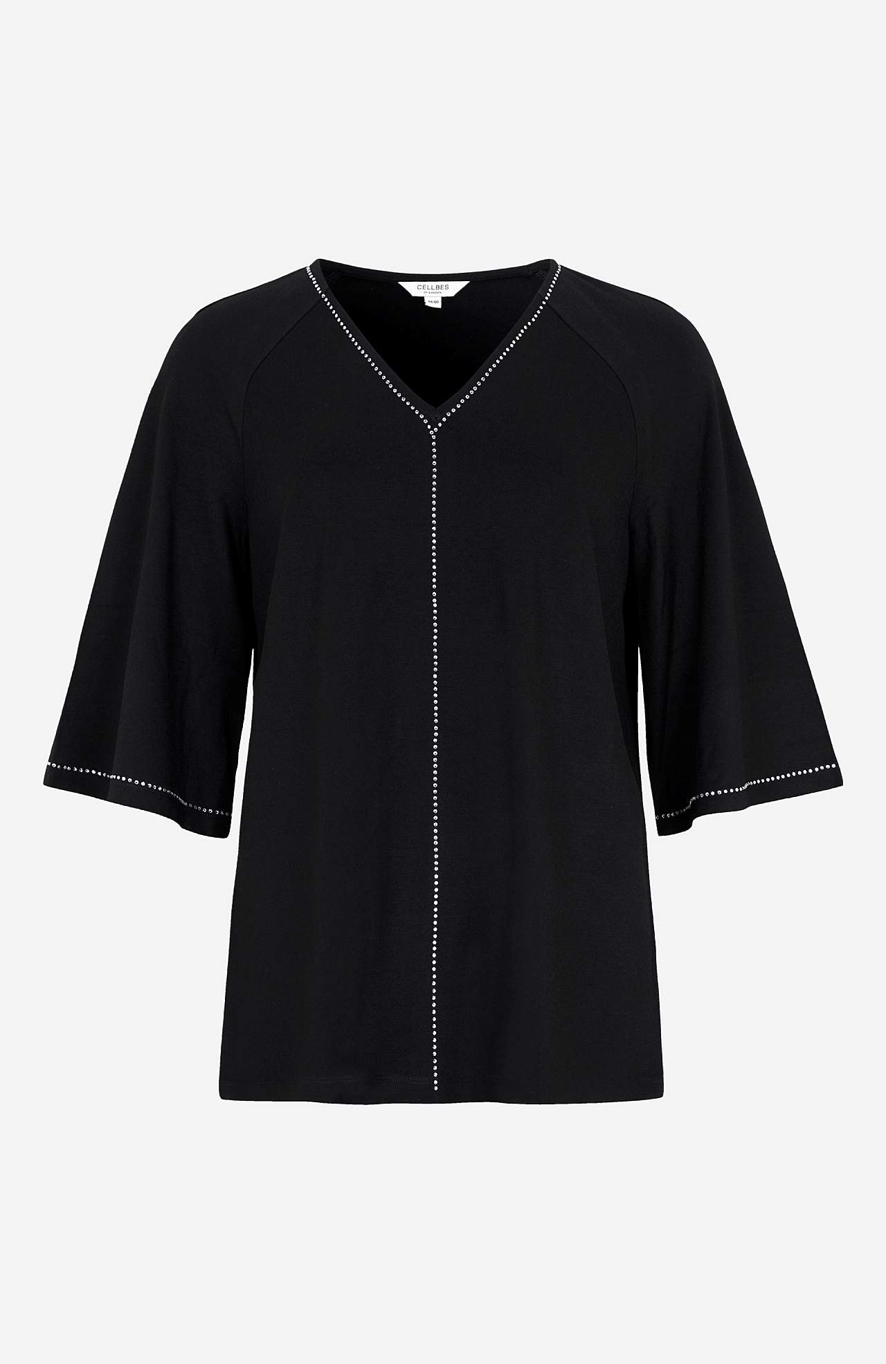 Jersey top with rhinestone details