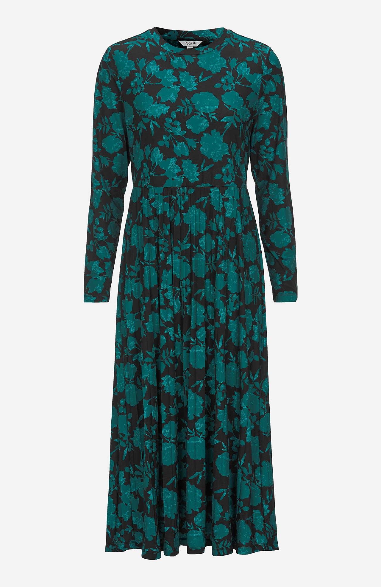 Pleated, patterned jersey dress Christina