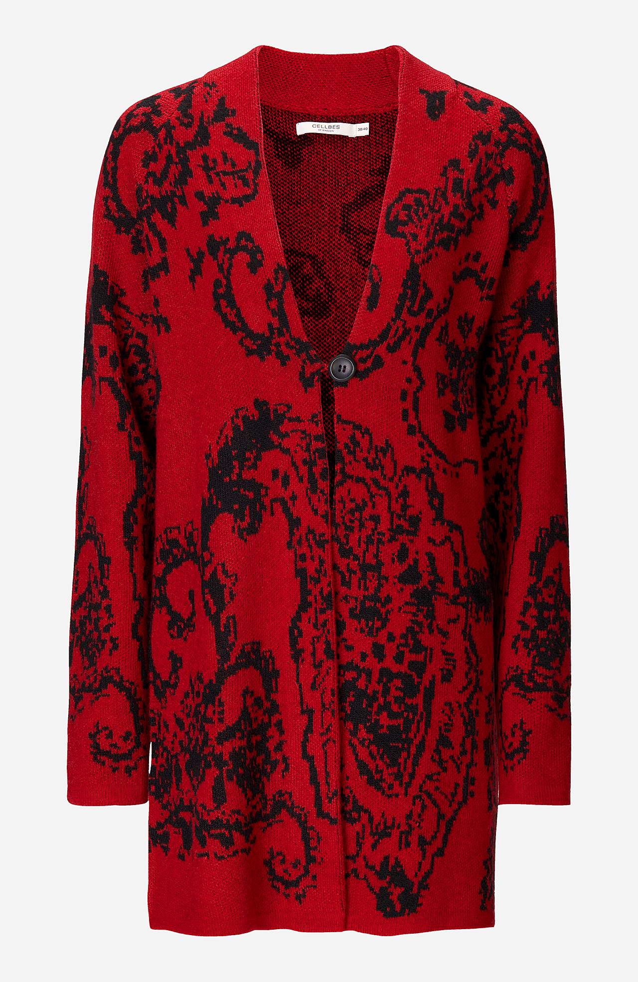 Jacquard-knit cardigan