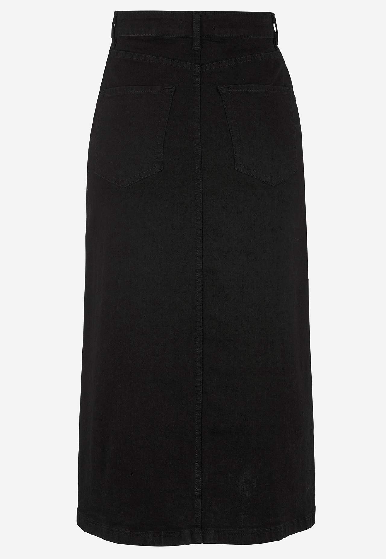 Denim skirt with slit at front