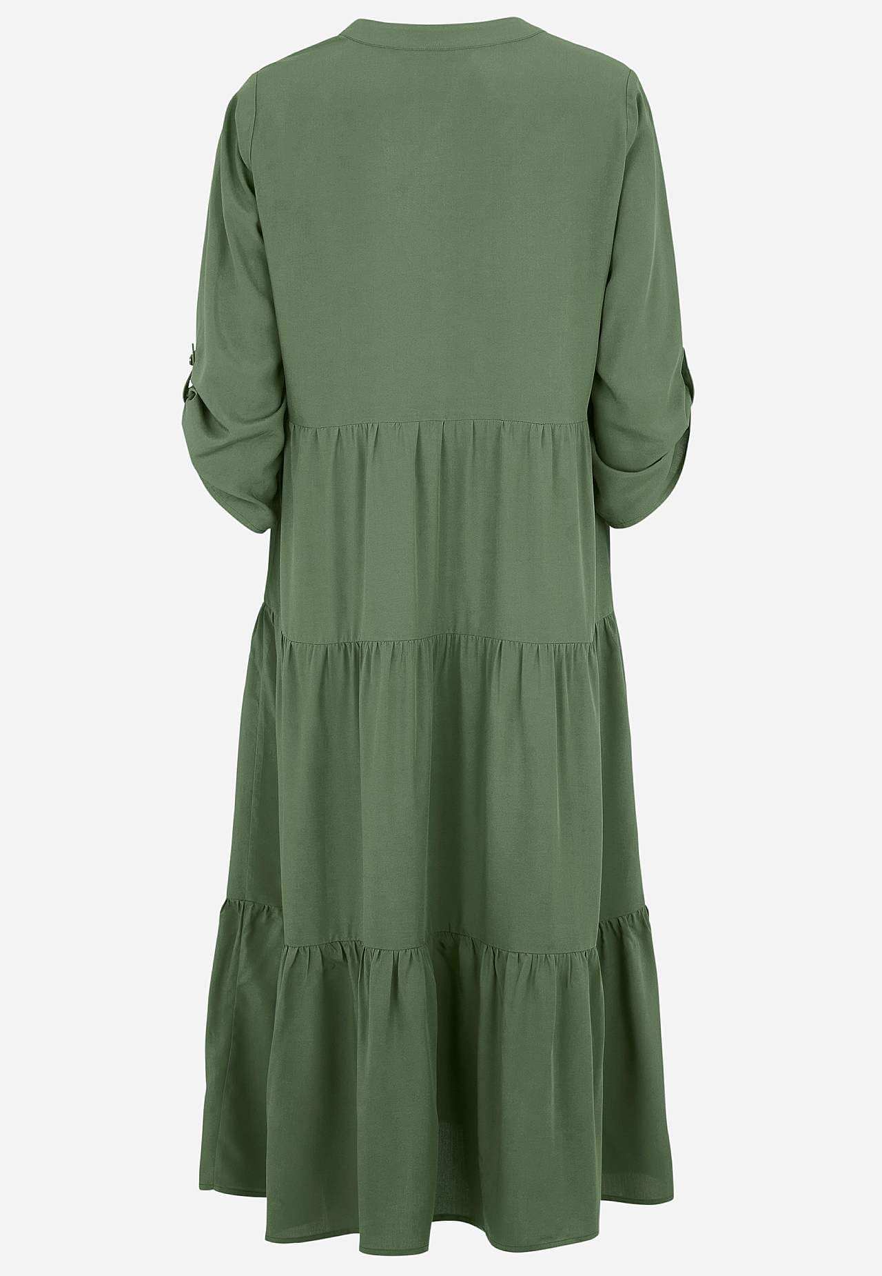 Dress with flounces