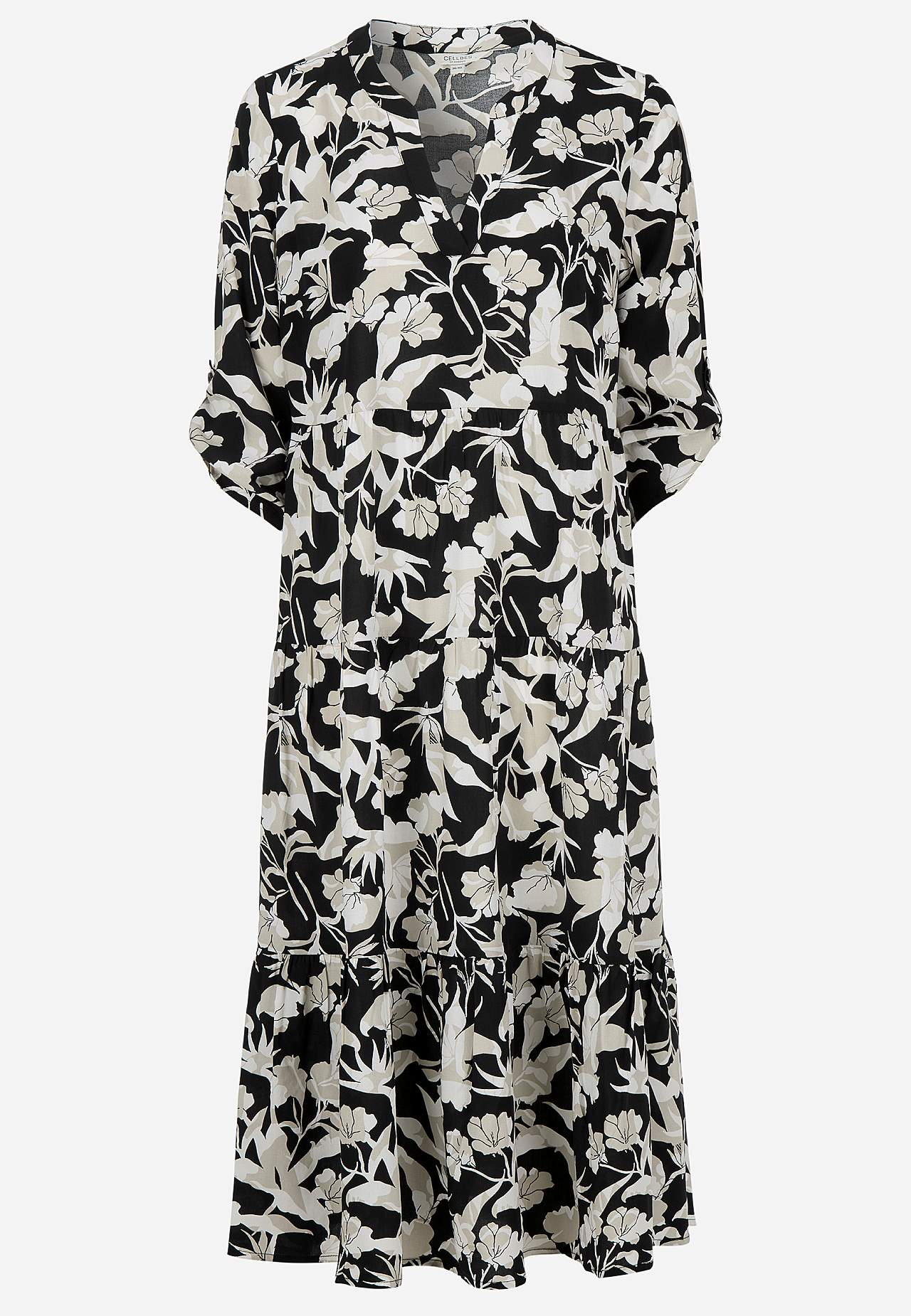 Dress with flounces