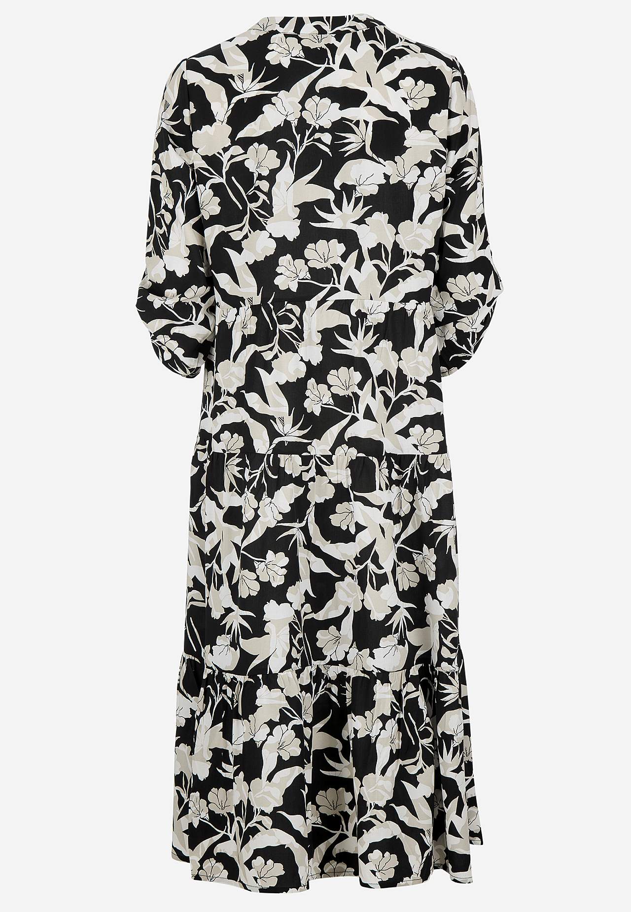 Dress with flounces