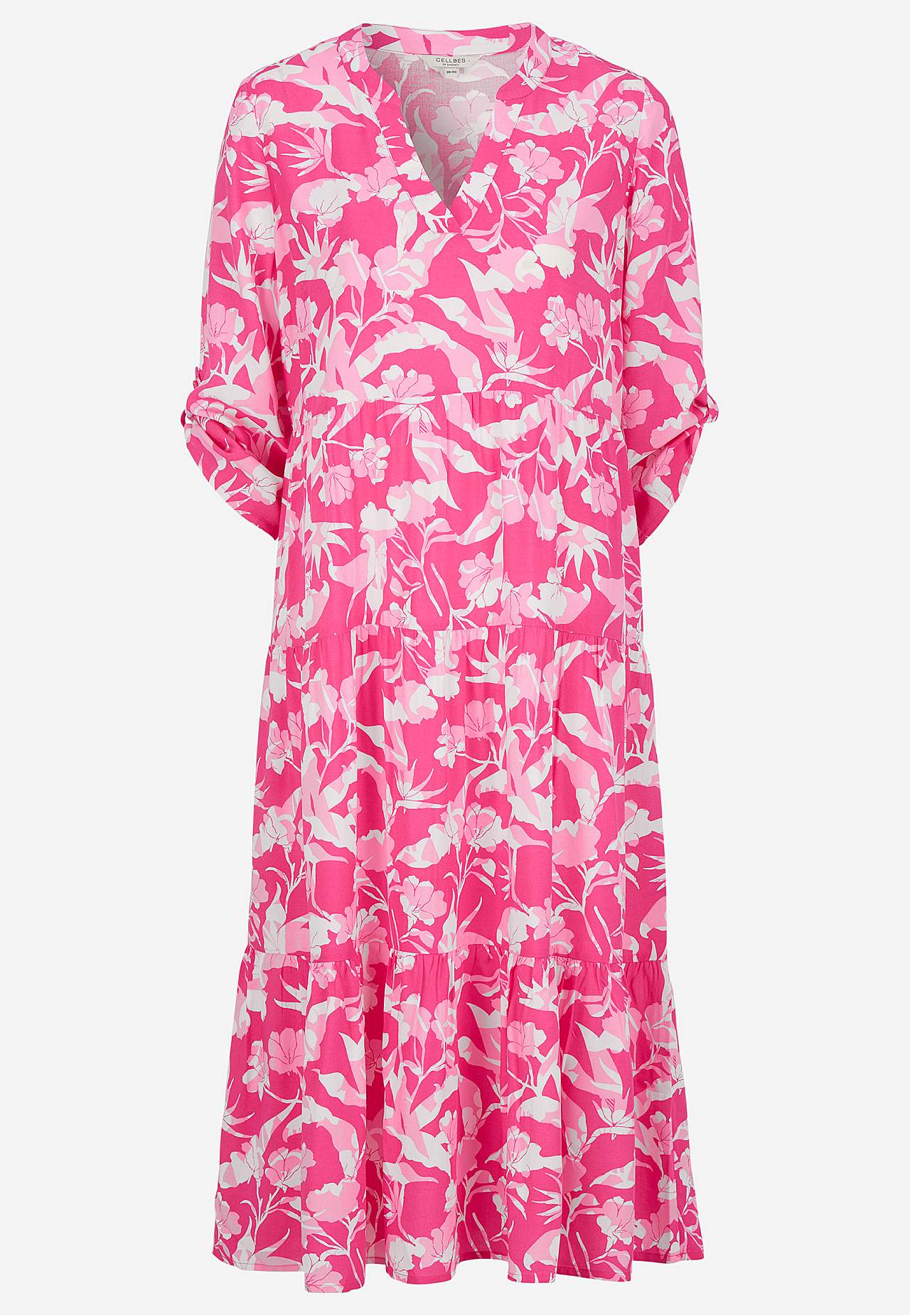 Dress with flounces