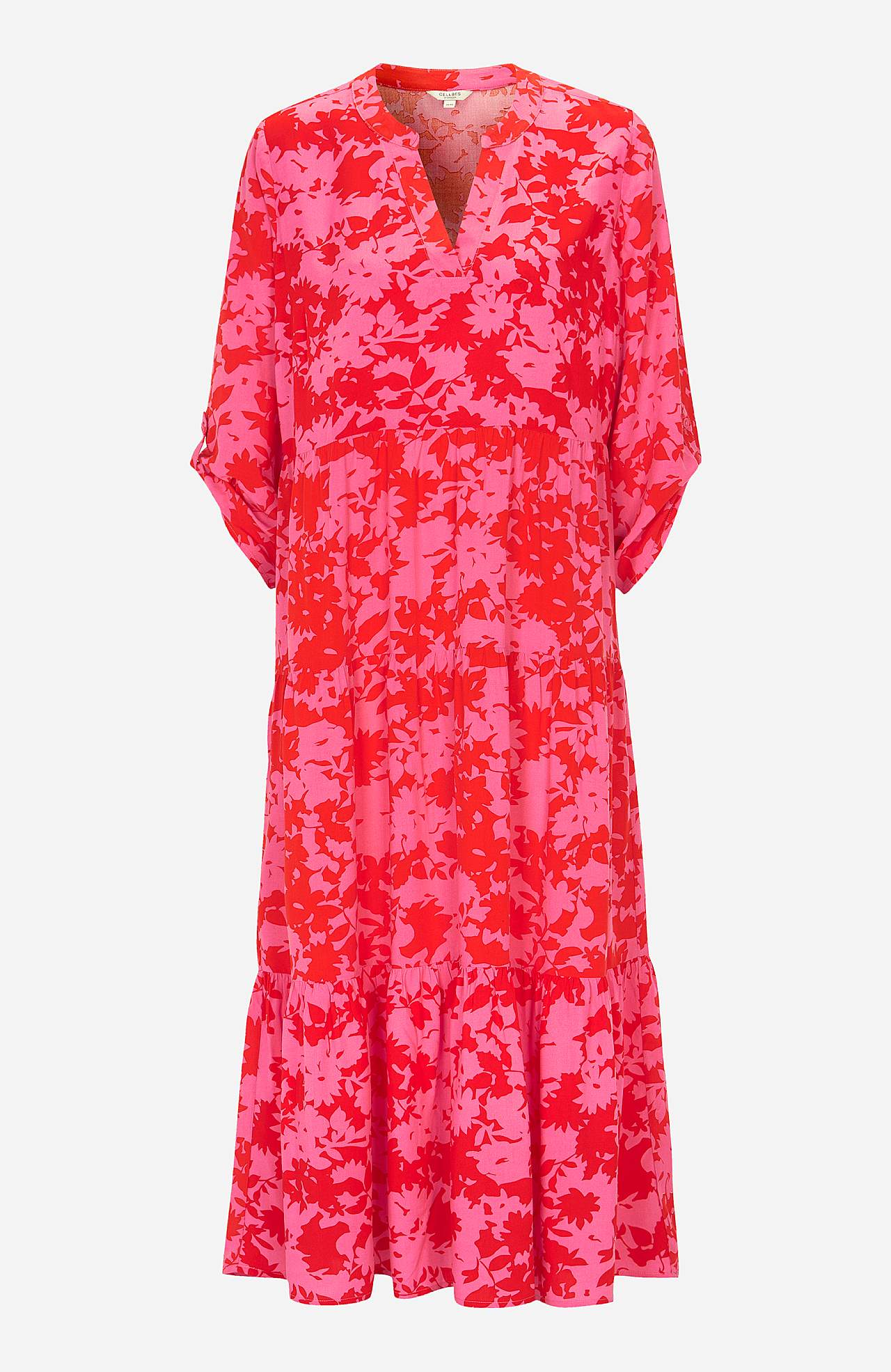 Dress with flounces