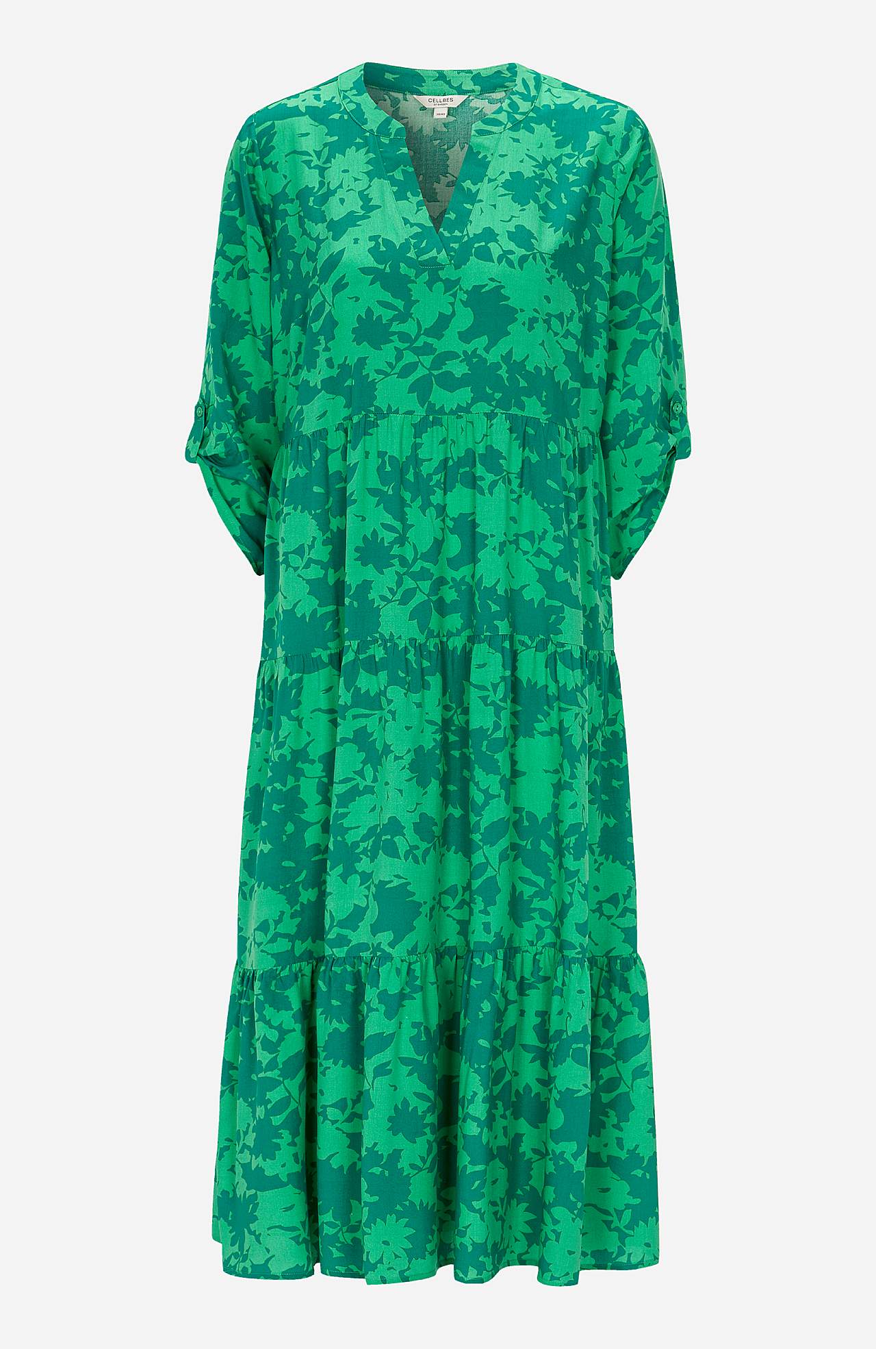 Dress with flounces