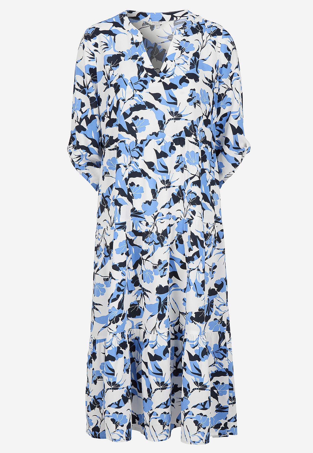 Dress with flounces