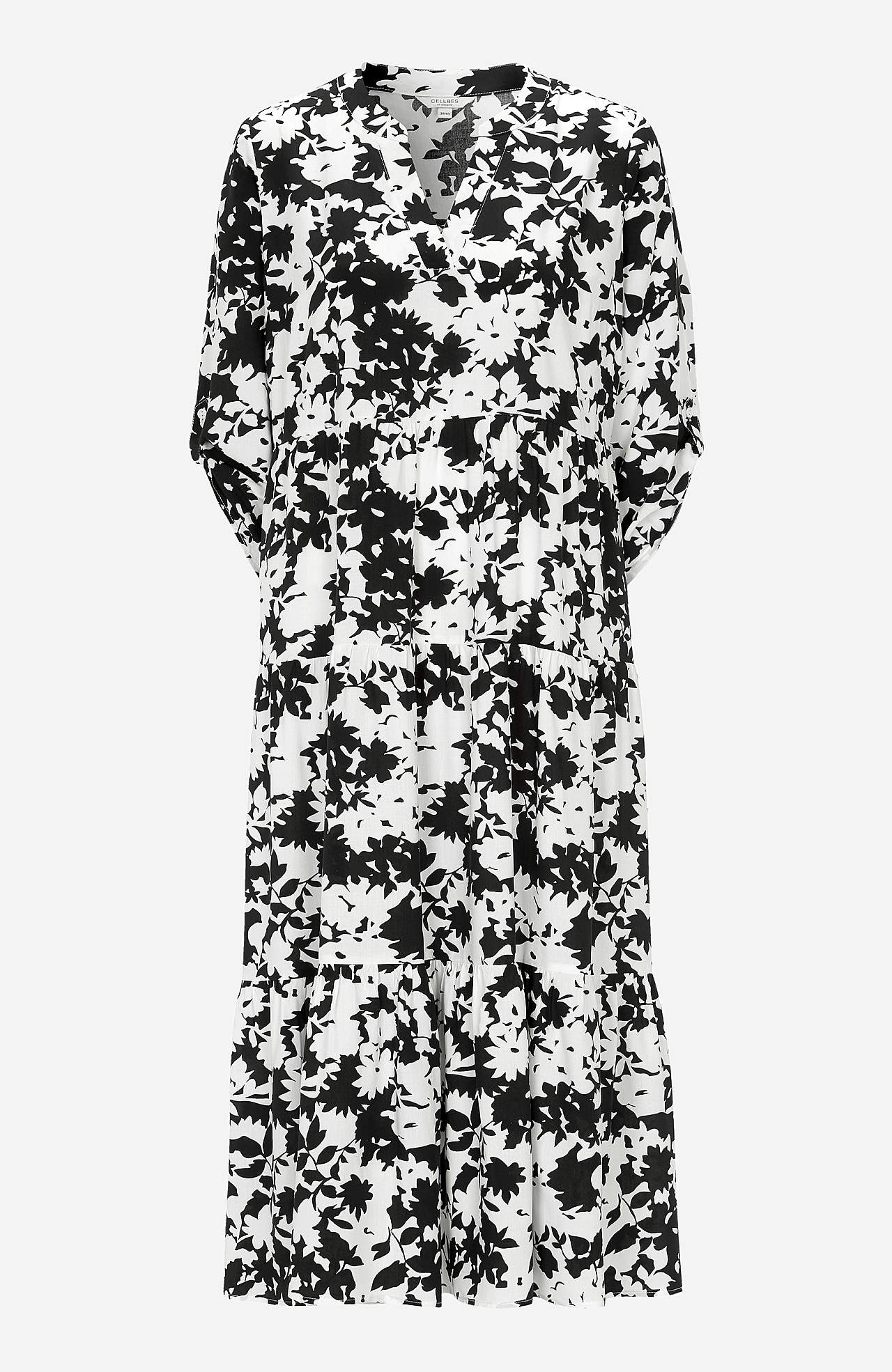Dress with flounces