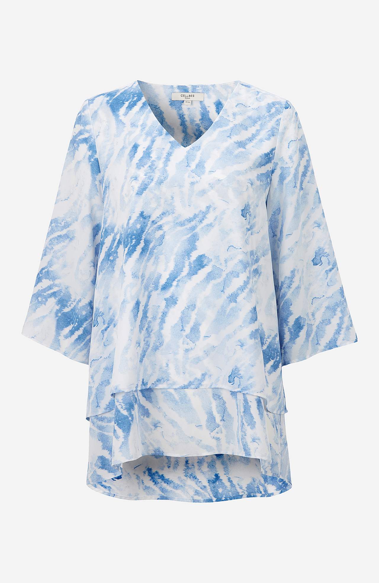 V-neck tunic with bell sleeve