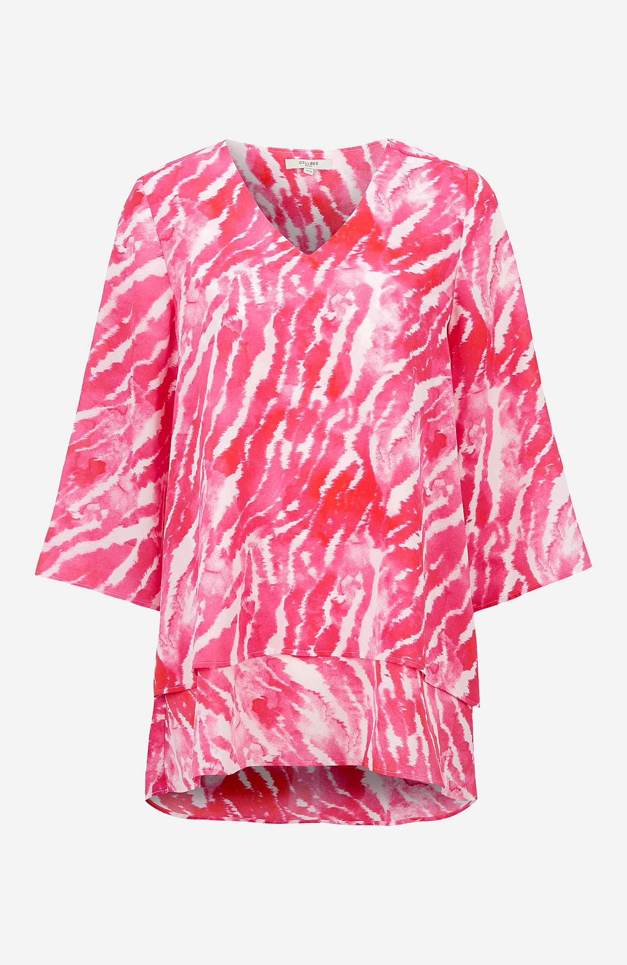 V-neck tunic with bell sleeve