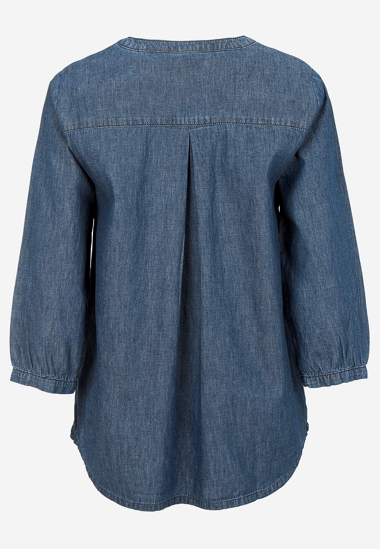 Denim blouse with chest pocket