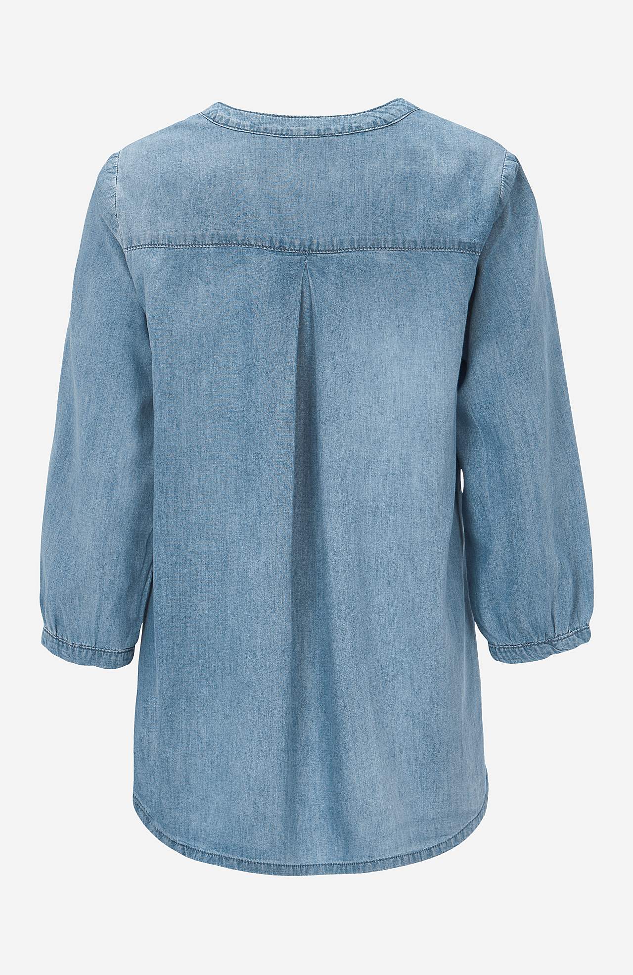 Denim blouse with chest pocket