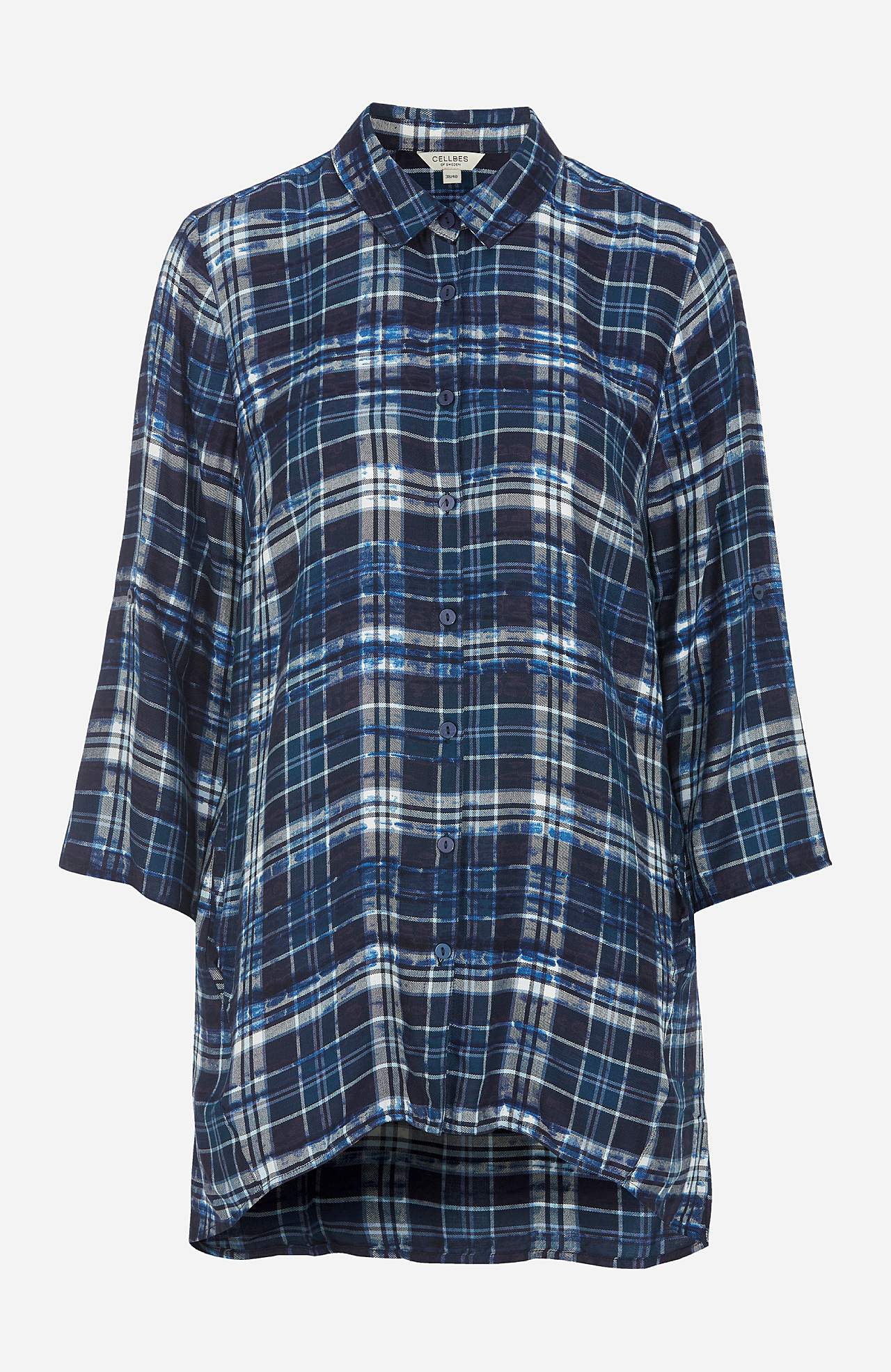 Checked tunic with collar