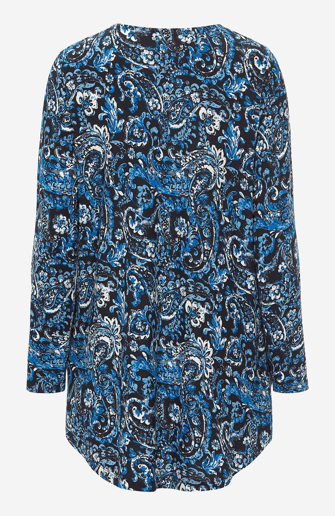 Patterned jersey tuniq with long sleeves