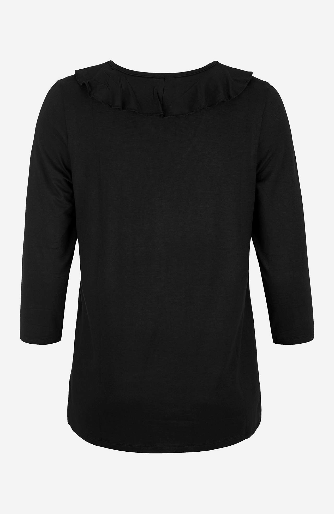 V-neck top with frill edge