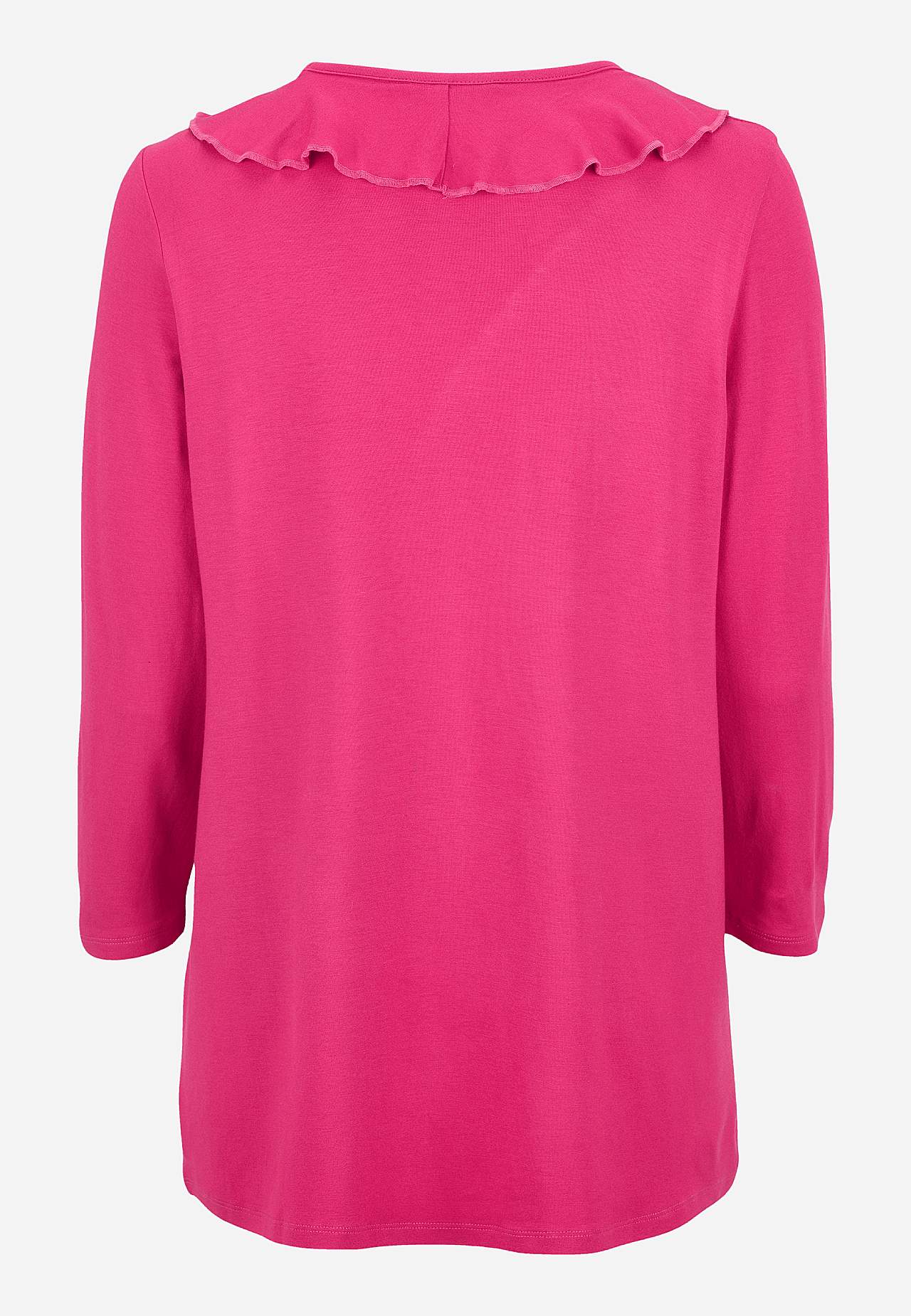 V-neck top with frill edge