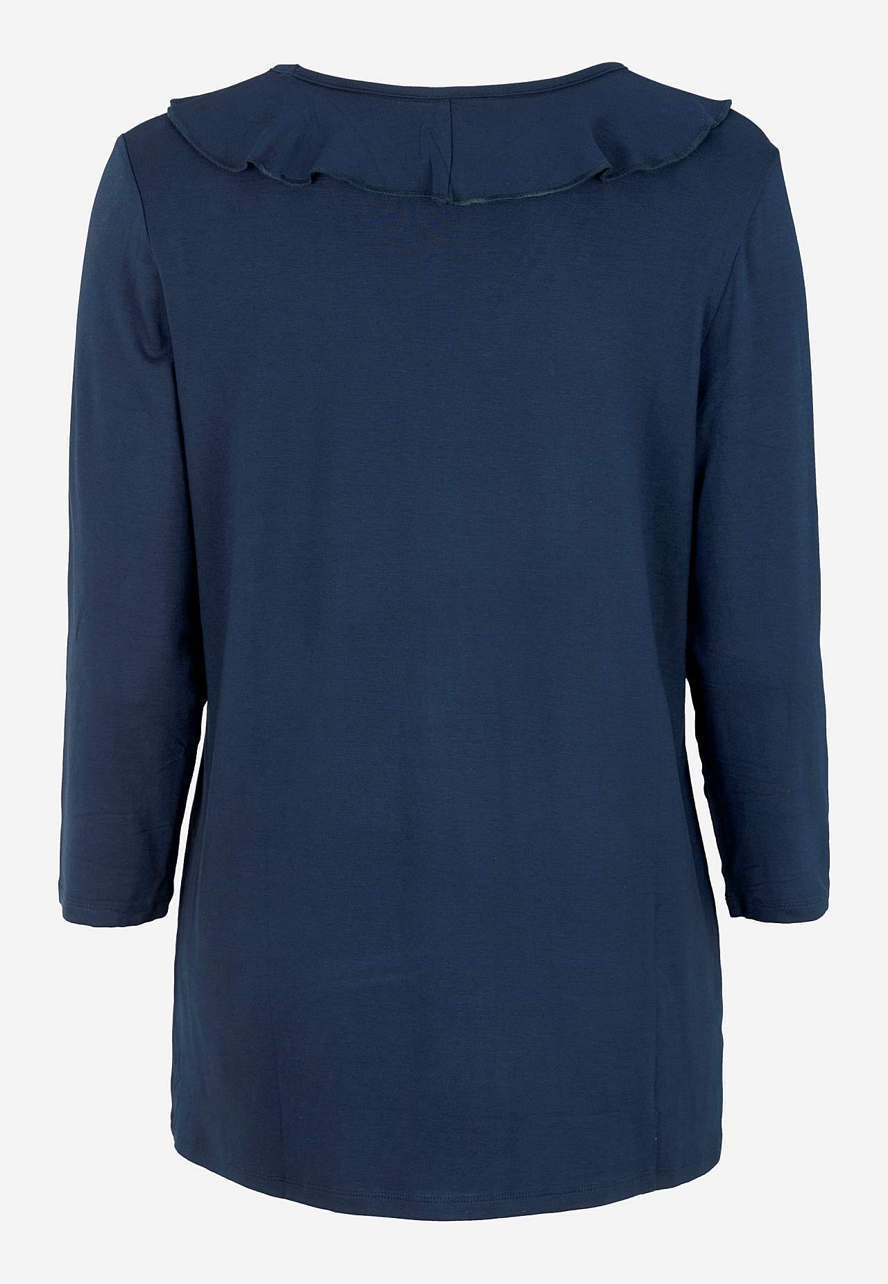 V-neck top with frill edge