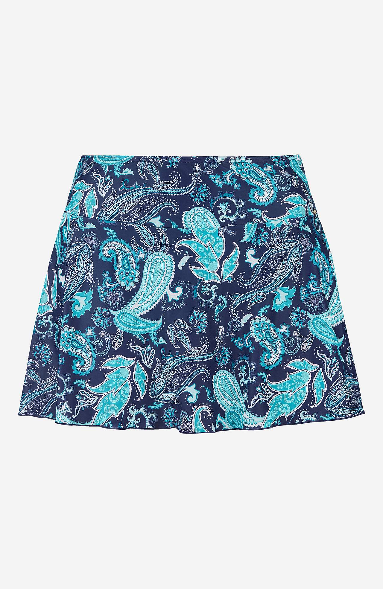 Bikini skirt with a paisley pattern