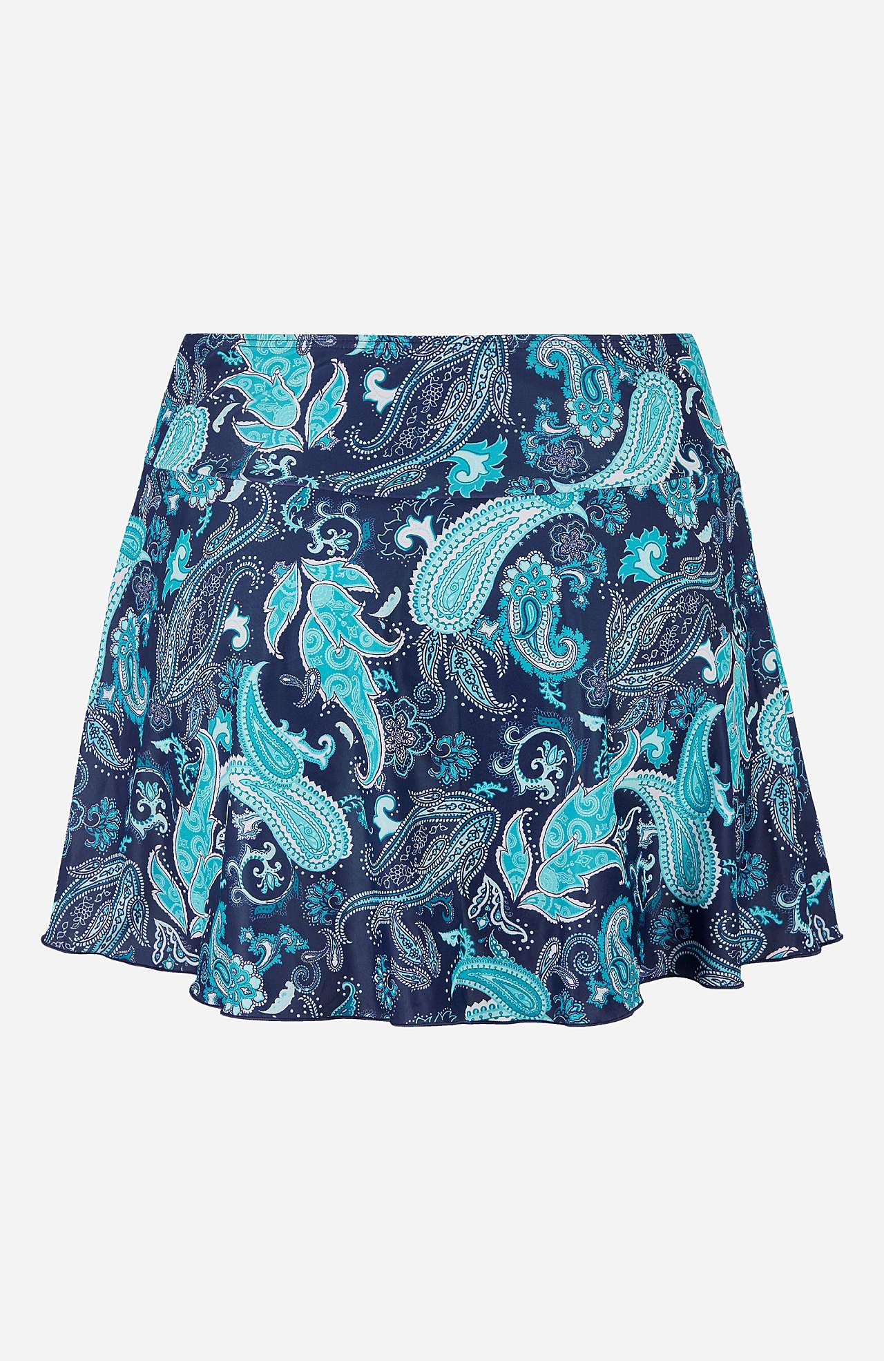 Bikini skirt with a paisley pattern