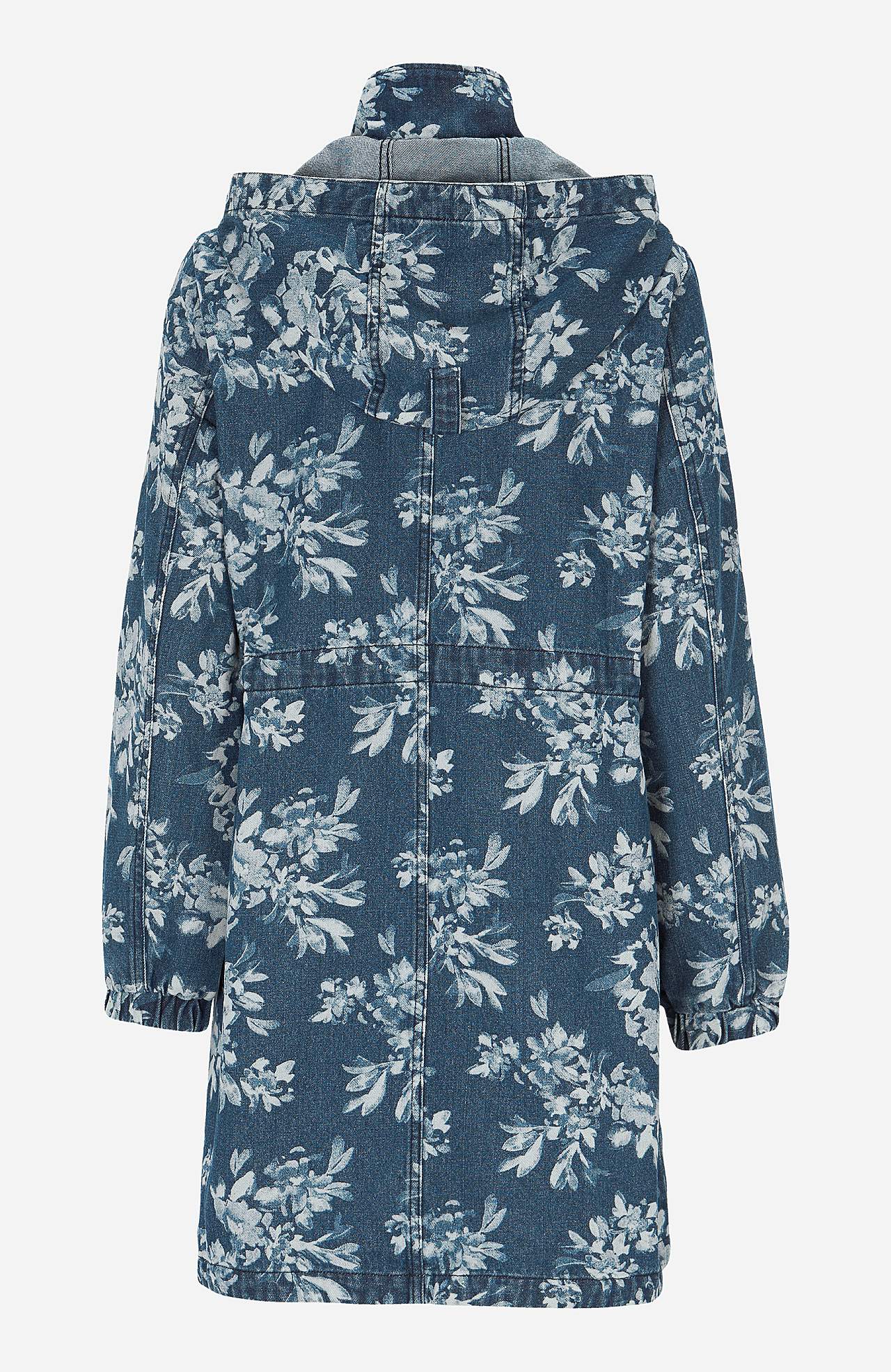 Patterned parka in denim