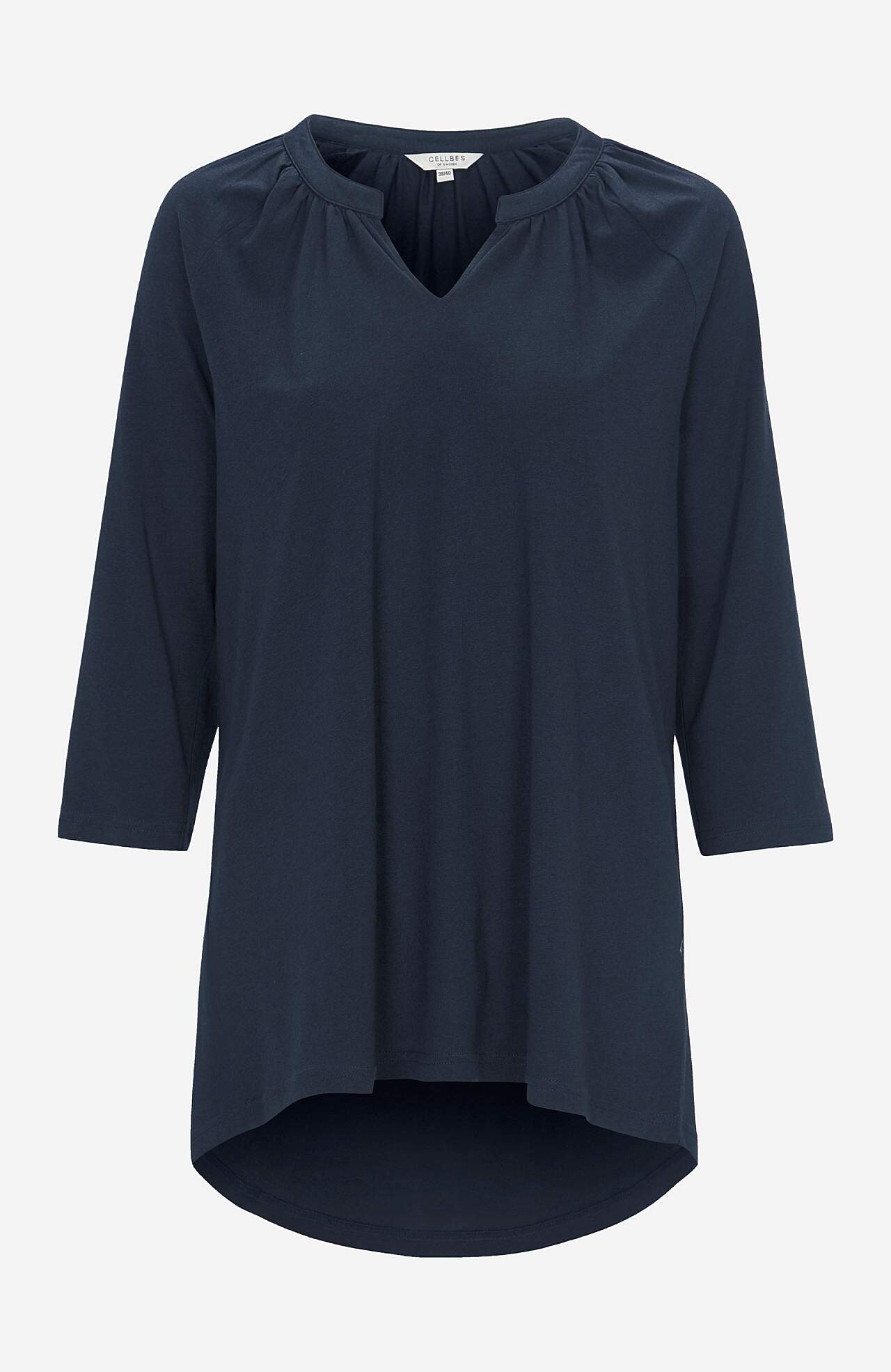 Jersey tuniq with 3/4 length sleeves