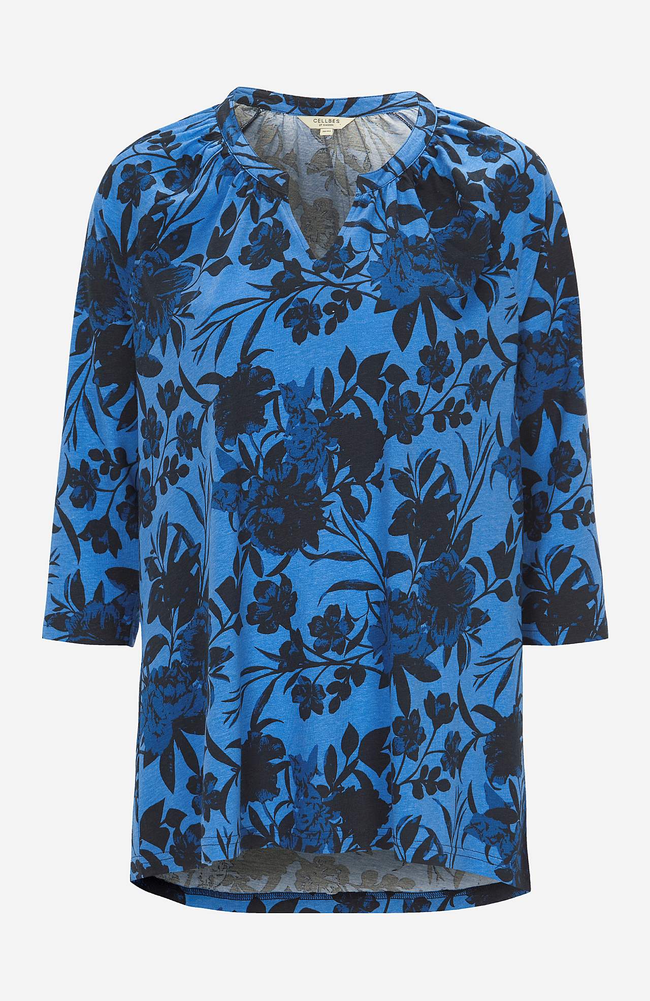 Jersey tuniq with 3/4 length sleeves