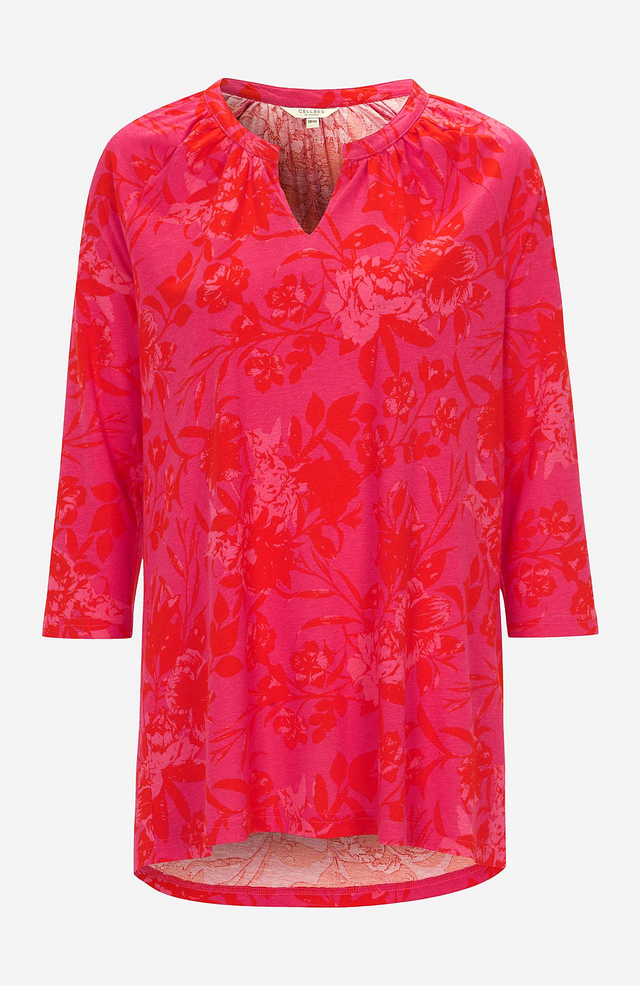 Jersey tuniq with 3/4 length sleeves
