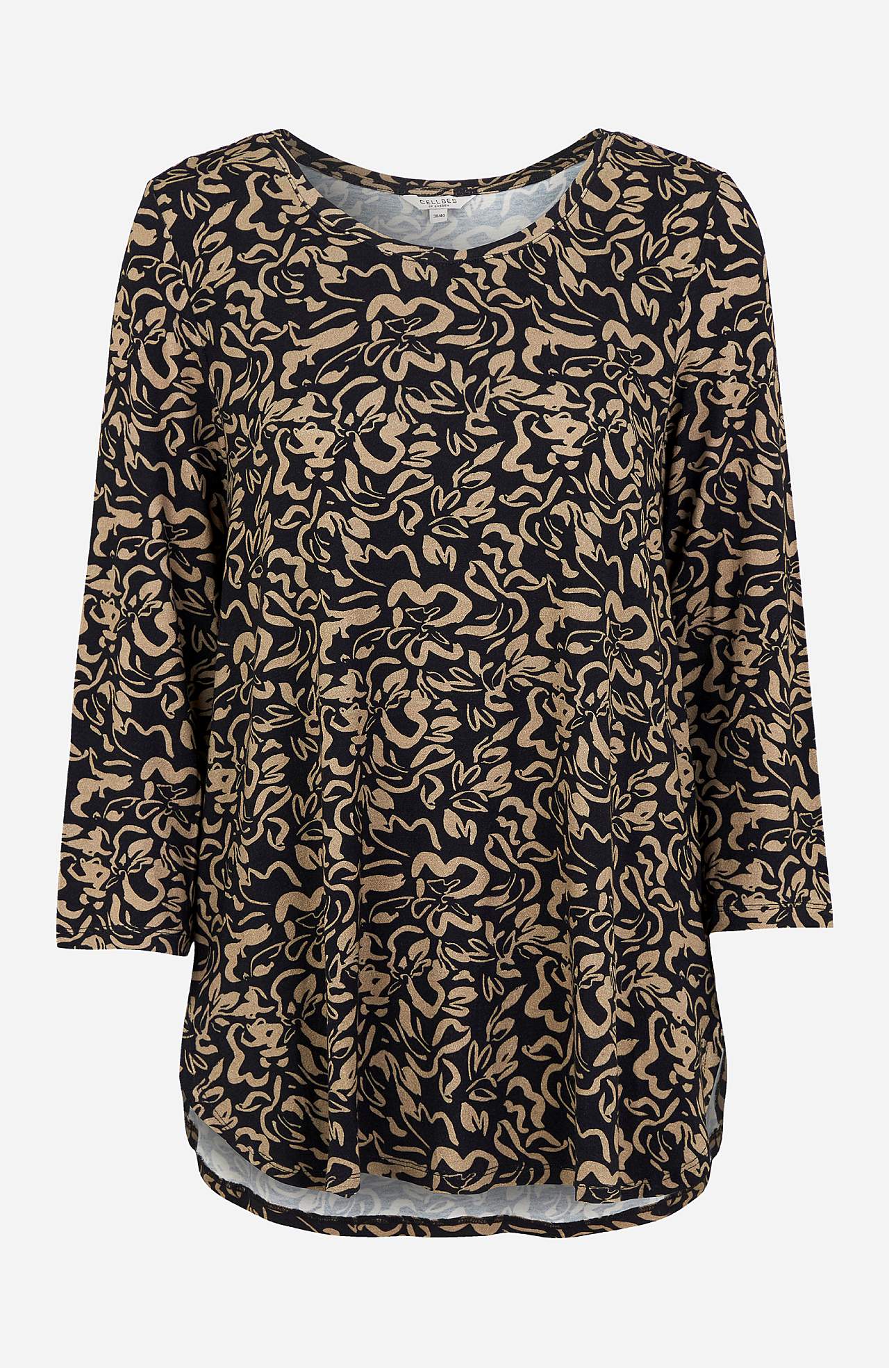Jersey top with 3/4 sleeve