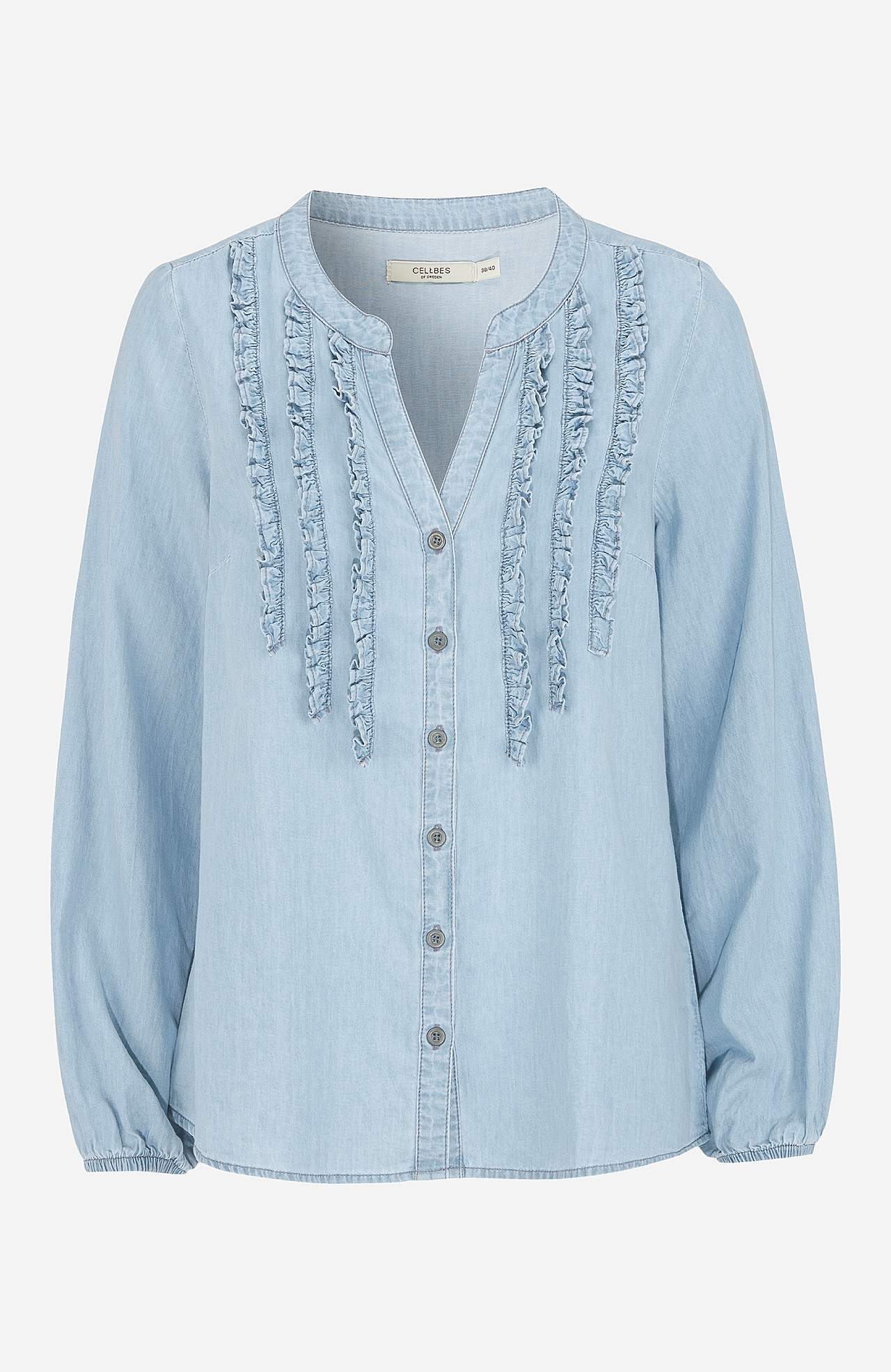 Denim shirt with flounced details Kristin