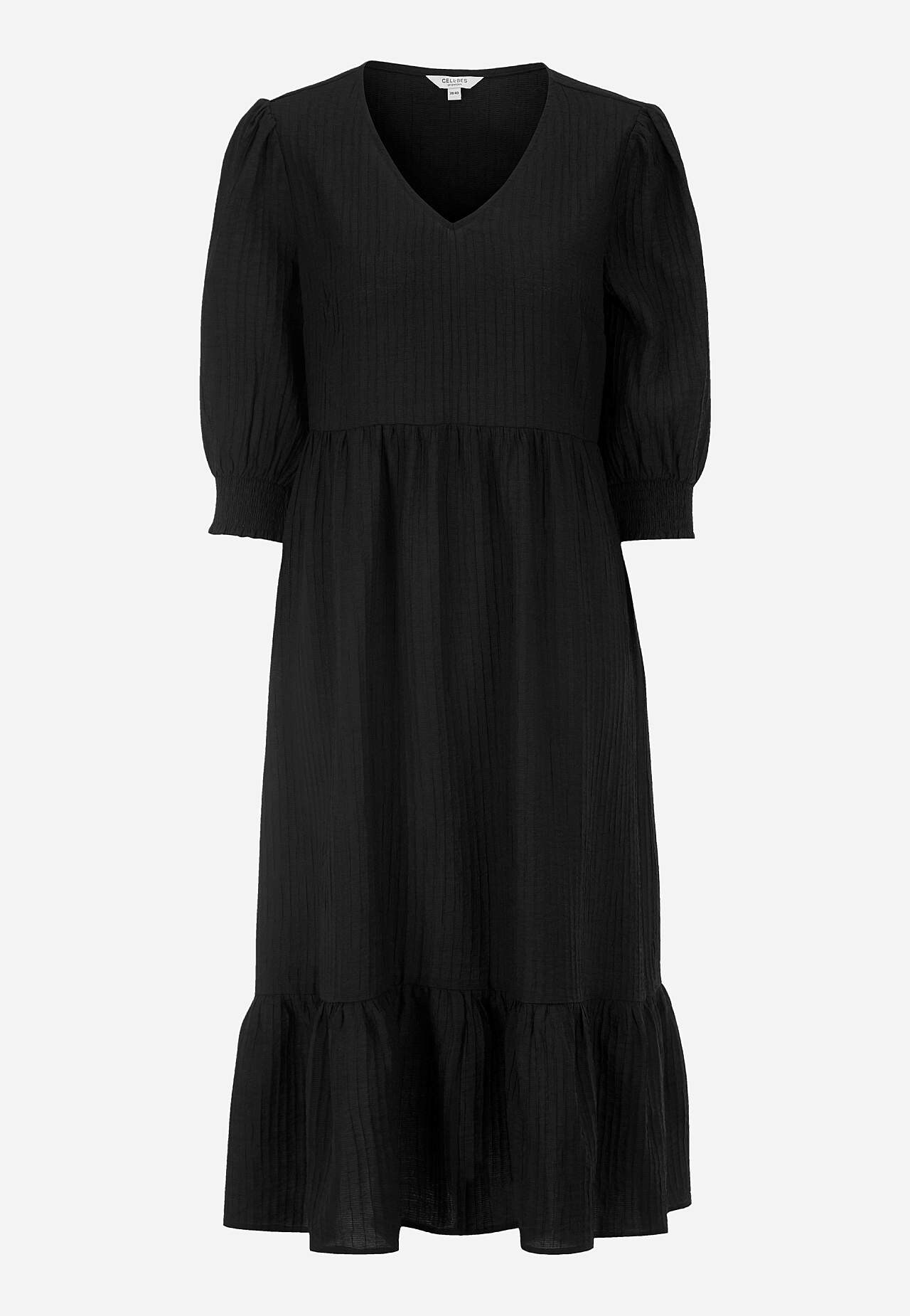 Woven dress with frill