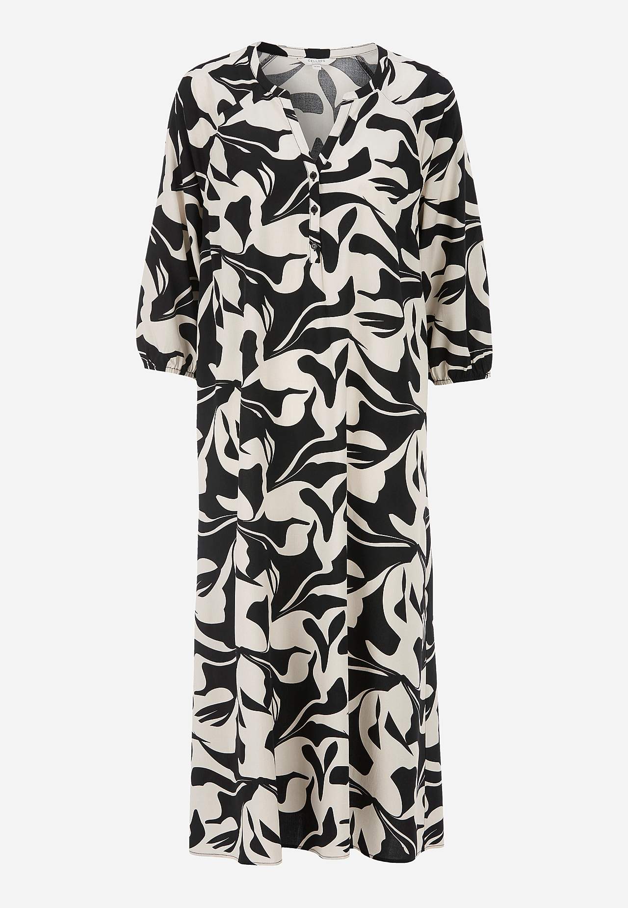 Patterned, wide viscose dress