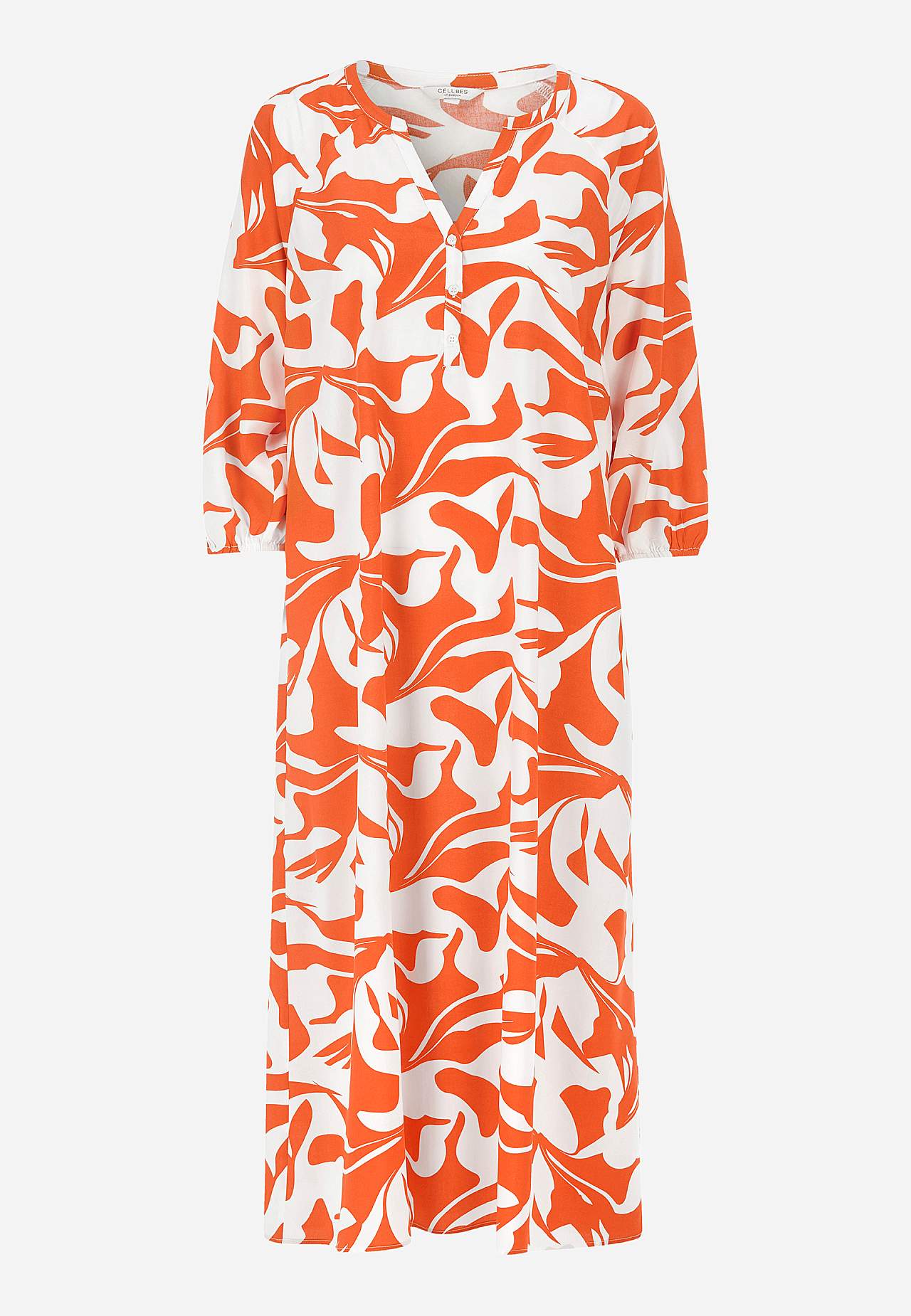 Patterned, wide viscose dress