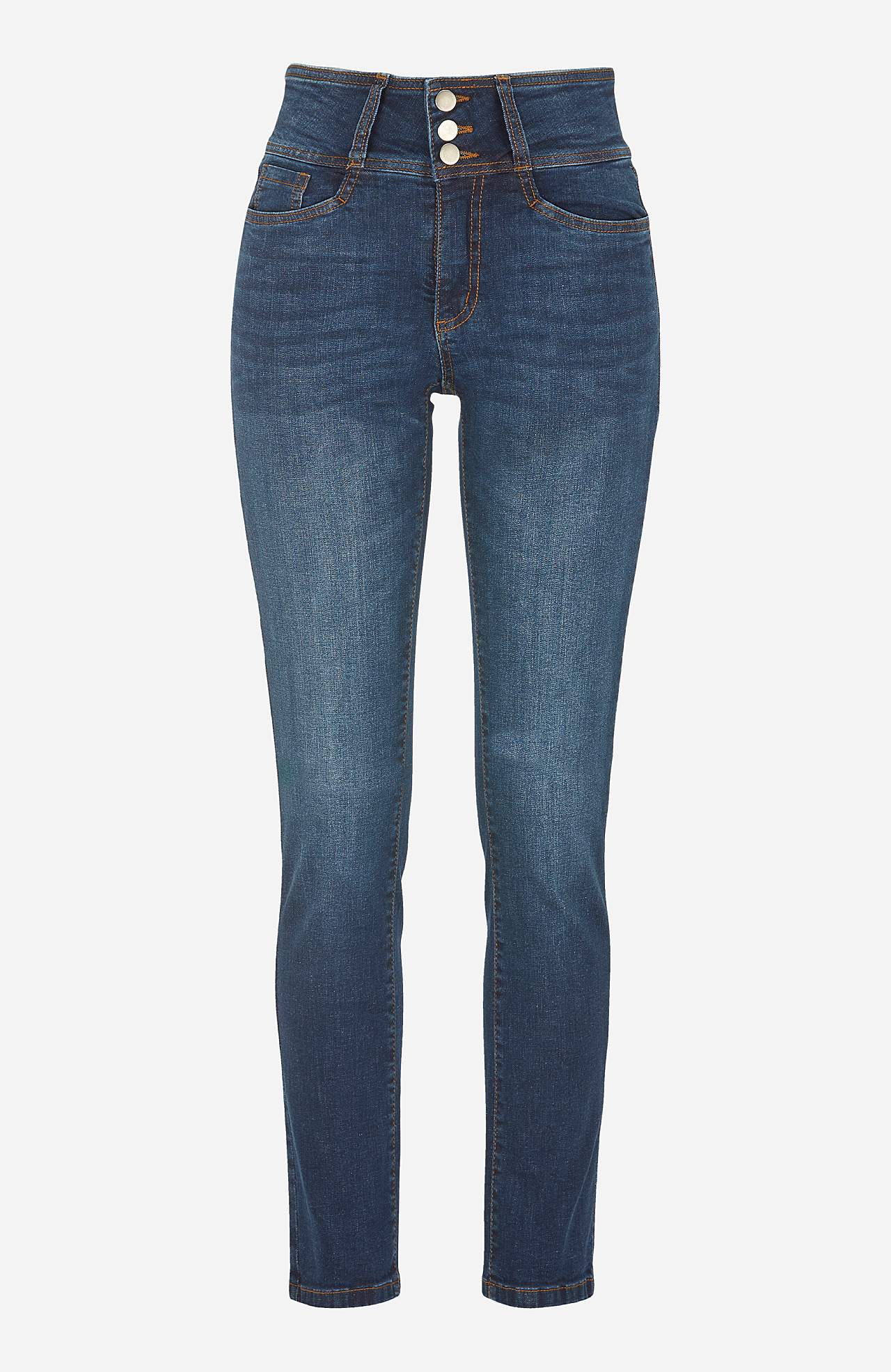 Slim jeans with high rise - three lengths